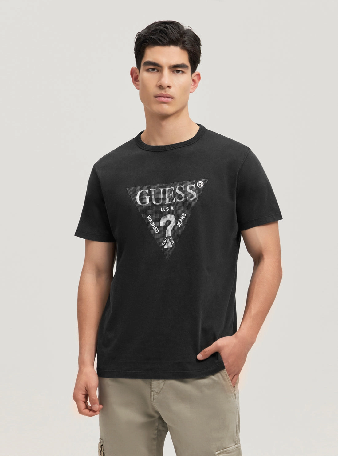 Eco Black Treated Triangle Logo T-Shirt Lightweight