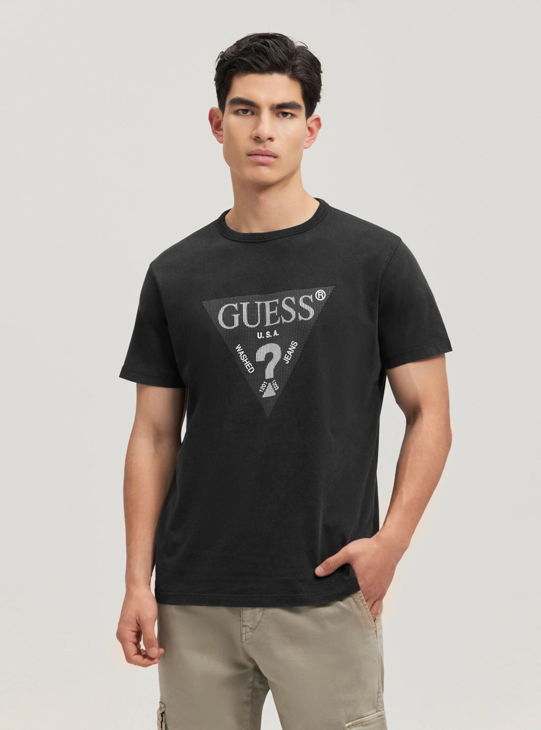 Eco Black Treated Triangle Logo T-Shirt Adjustable Cuff System Durable Reinforced Elbow Patches