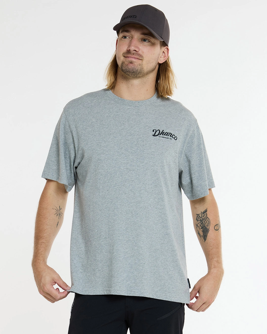Non Irritating Tags Mens Cotton Tee | Grey Marble