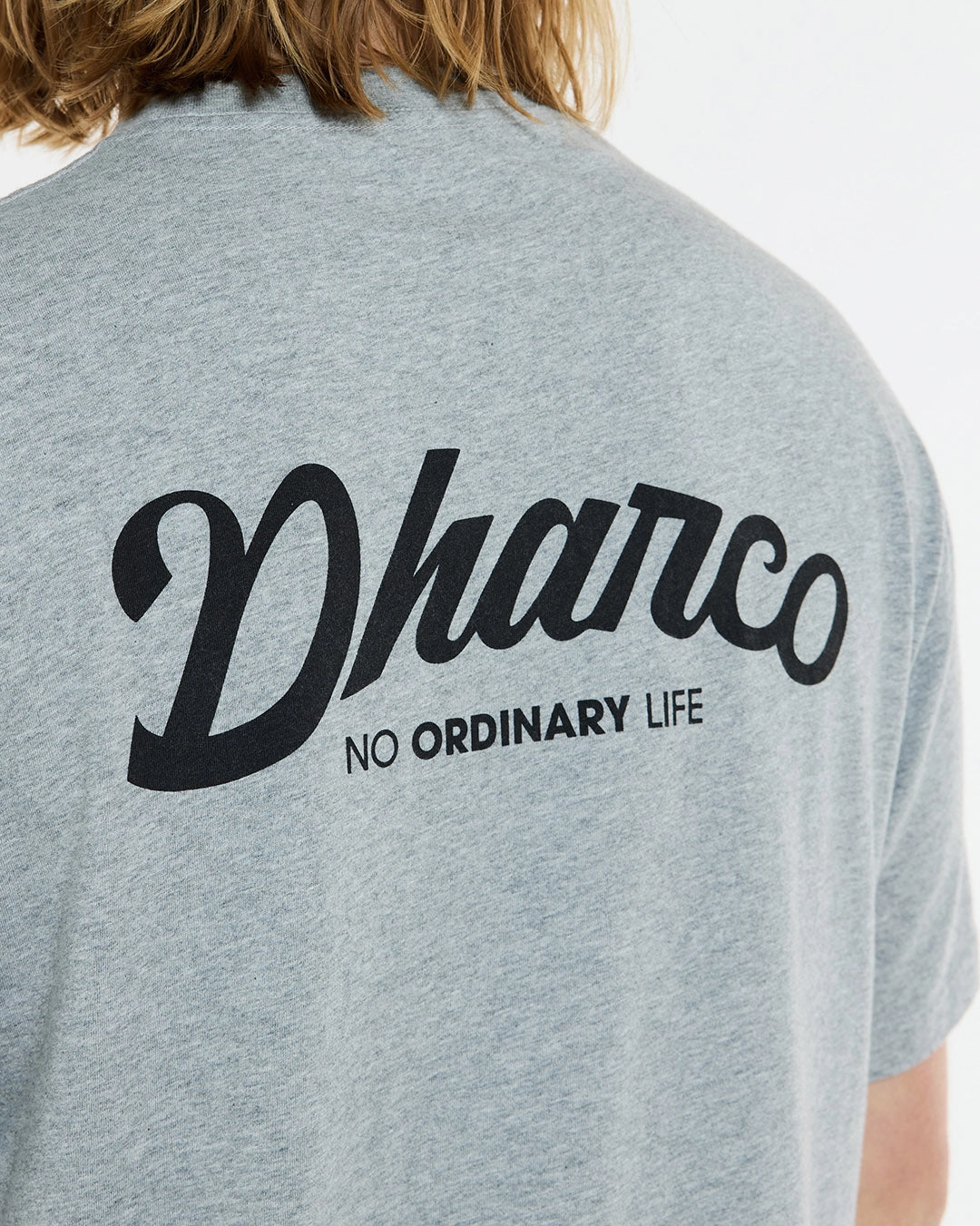 Quick Release Hem Quick Access Mens Cotton Tee | Grey Marble