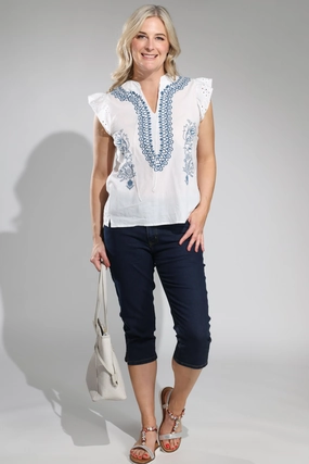 Twin Lakes Denim Mid Calf Jeans | DARK INDIGO | 6504A1 Trend Setter Road Trip Casual