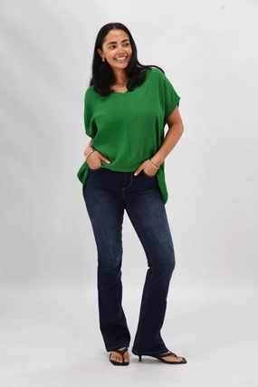 Shine On Label Sculpt Bootleg Jeans Full Length Super Dark Indigo V2 Studio Practice Maternity Wear