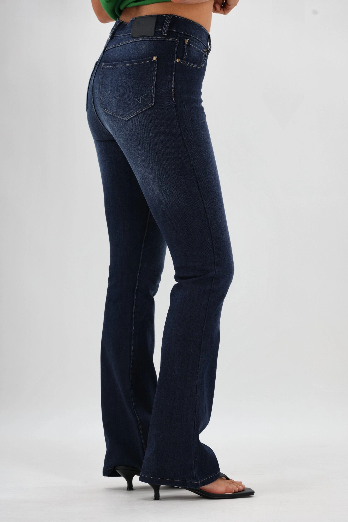 Shine On Label Sculpt Bootleg Jeans Full Length Super Dark Indigo V2 Yoga Class Breathable Fabric Light and Comfortable