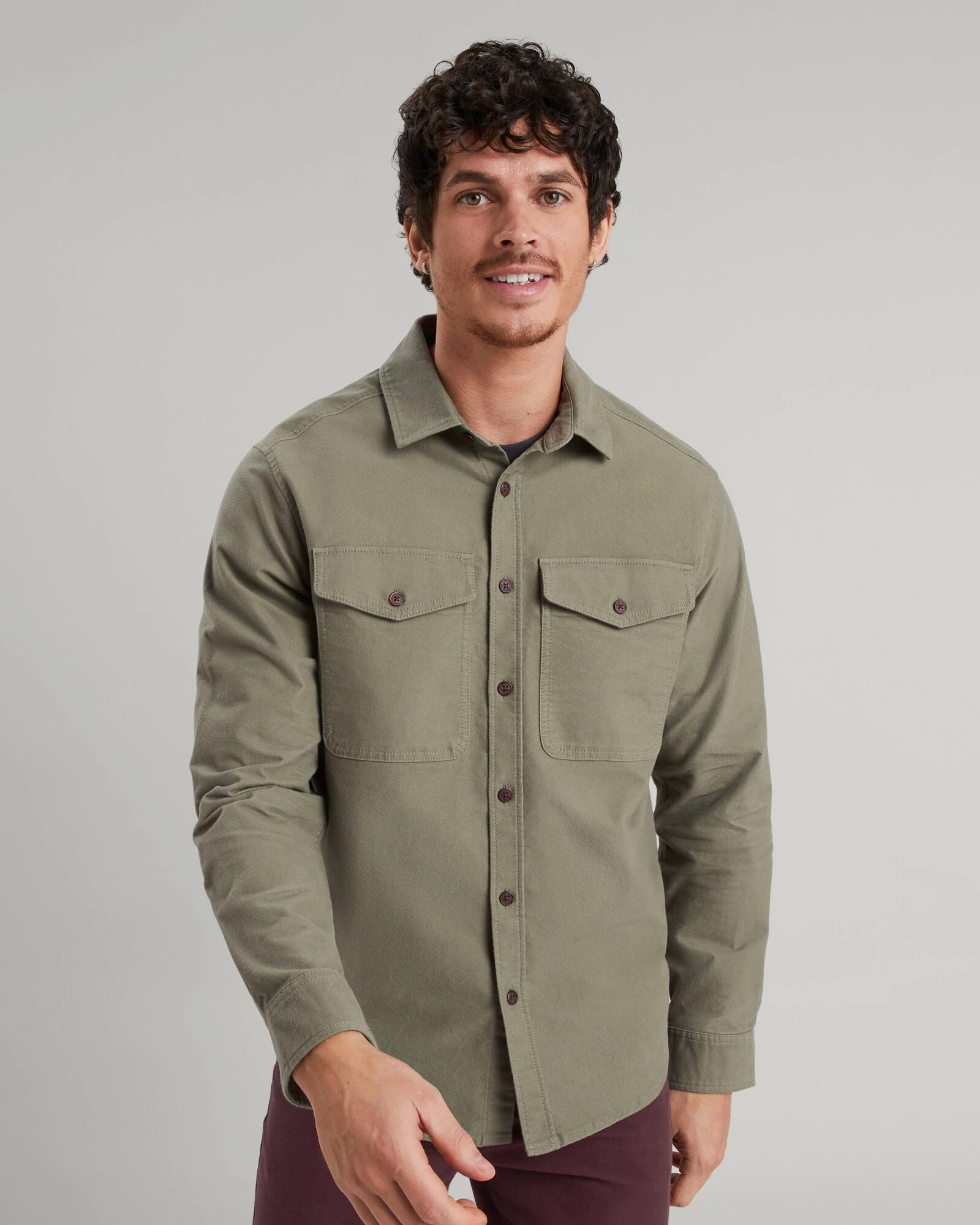 Conference Appropriate Men's Huntly Moleskin Long Sleeve Shirt - Beech