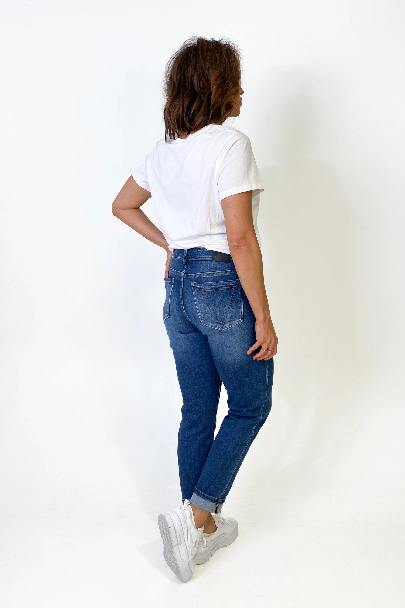 Shine On Label Kaiko Slim Leg Turn Up Cuff Jean Indigo Active Comfort Wear