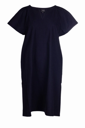 Cotton Linen Blend Dress | NAVY | 6778A1 Convertible-Style Transitional-Wear