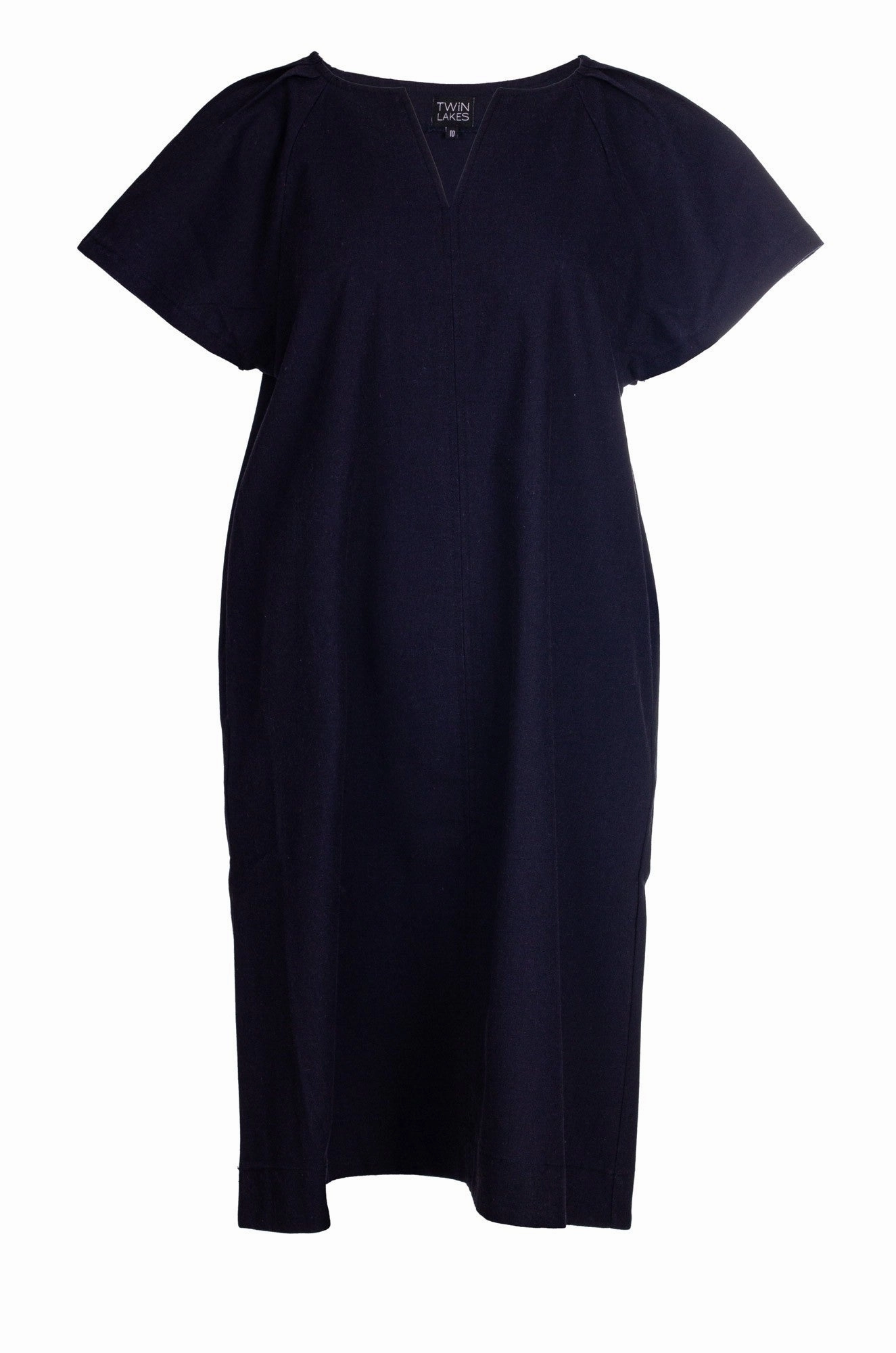 Cotton Linen Blend Dress | NAVY | 6778A1 Convertible-Style Transitional-Wear