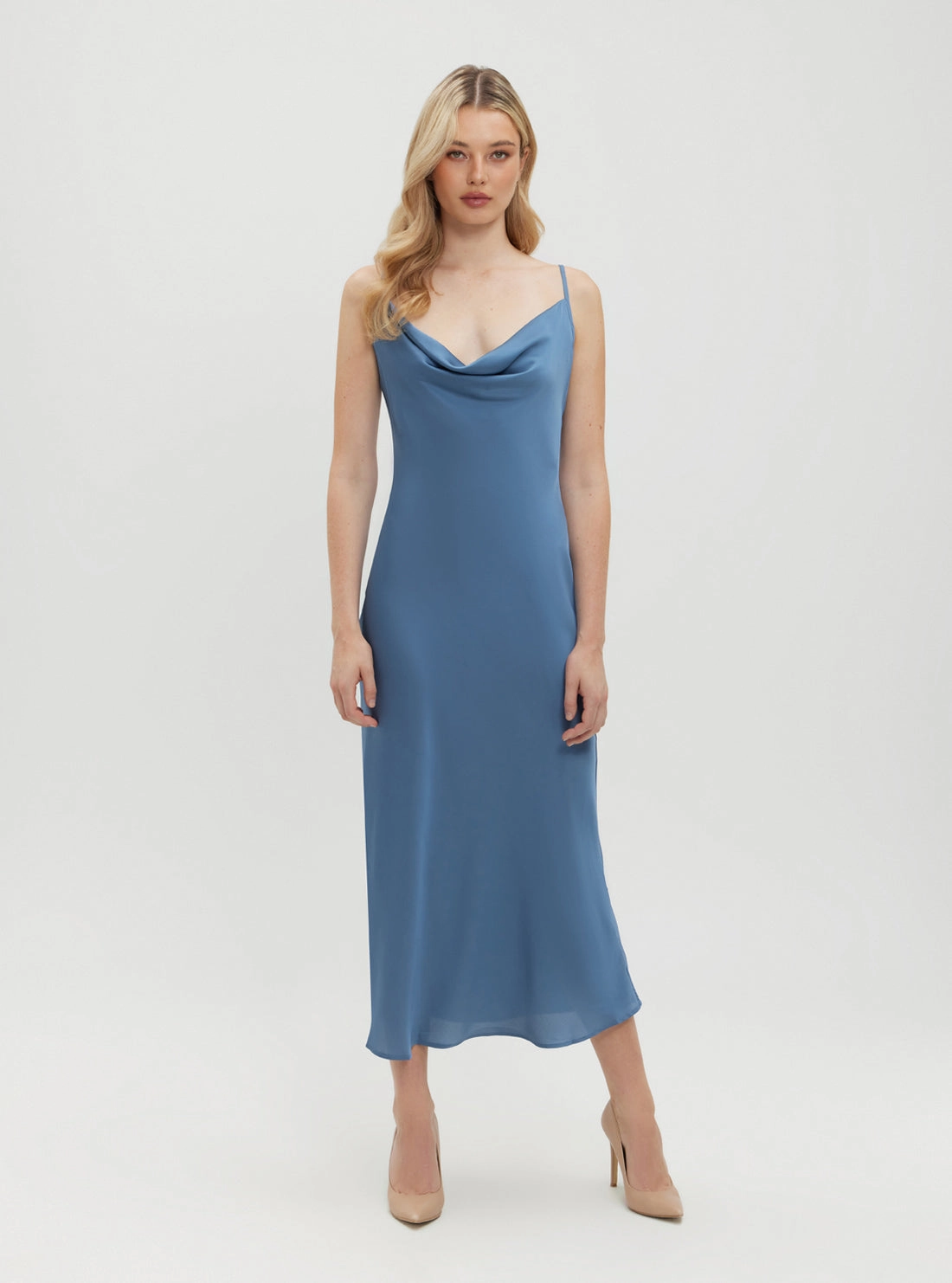 Flattering Fit Wear Classic and Chic Eco Blue Akilina Maxi Dress