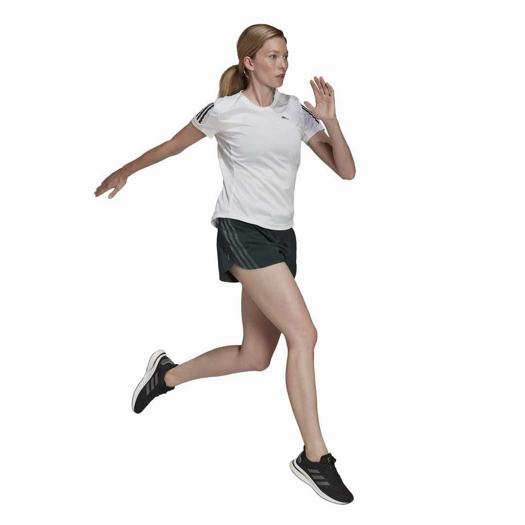 Reinforced Stress Points Anti Static Lining adidas - Women's Run Icons Three Stripes Running 4 Inch Shorts (H57185-4IN)