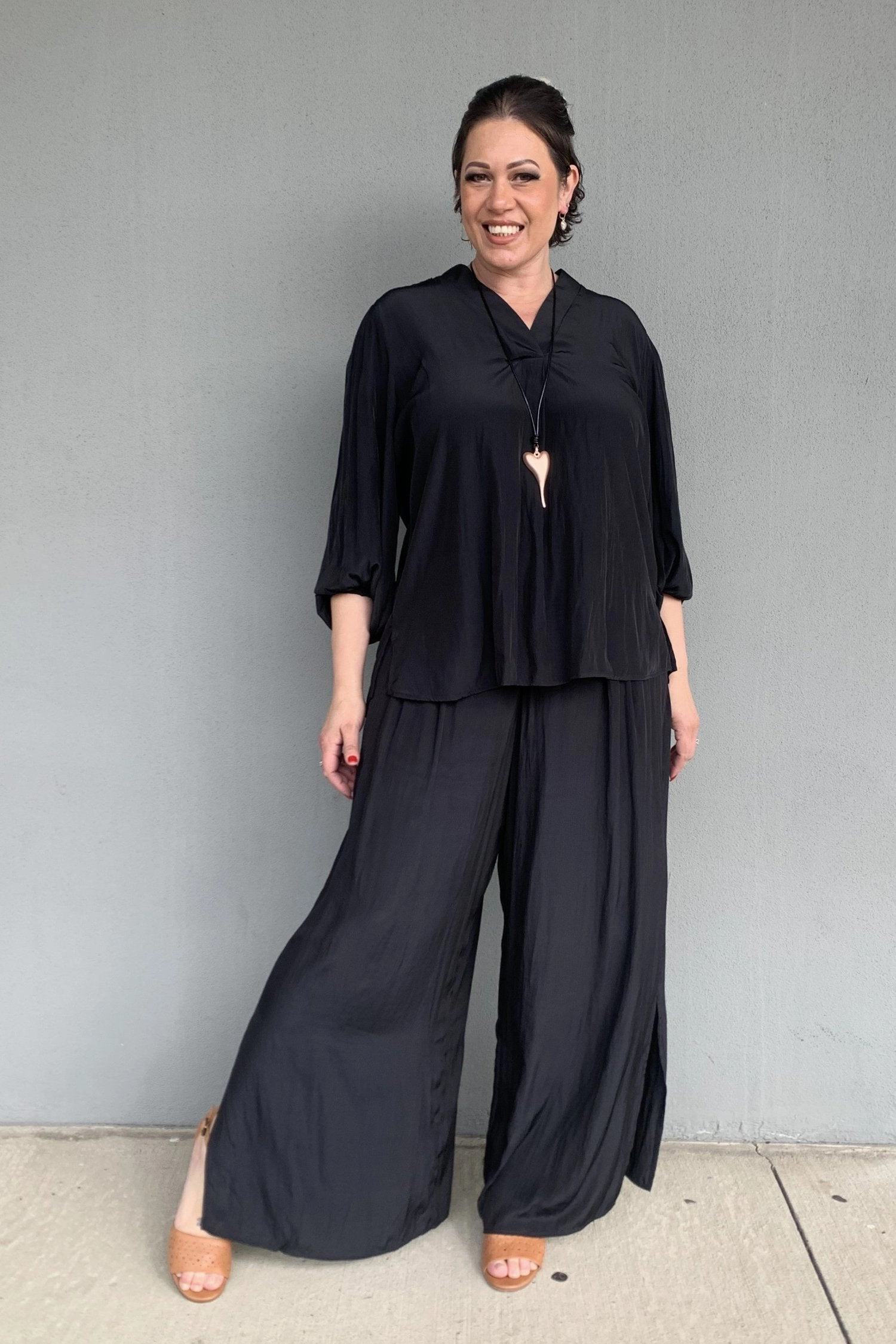 Philosophy - CORDYB Cordy Wide Leg Split Pant Body Movement