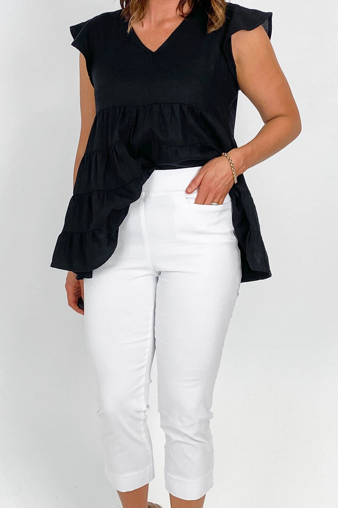 Betty Basic Crop Bengaline Pant White Evening Walk Travel Enthusiast Maximum Comfort