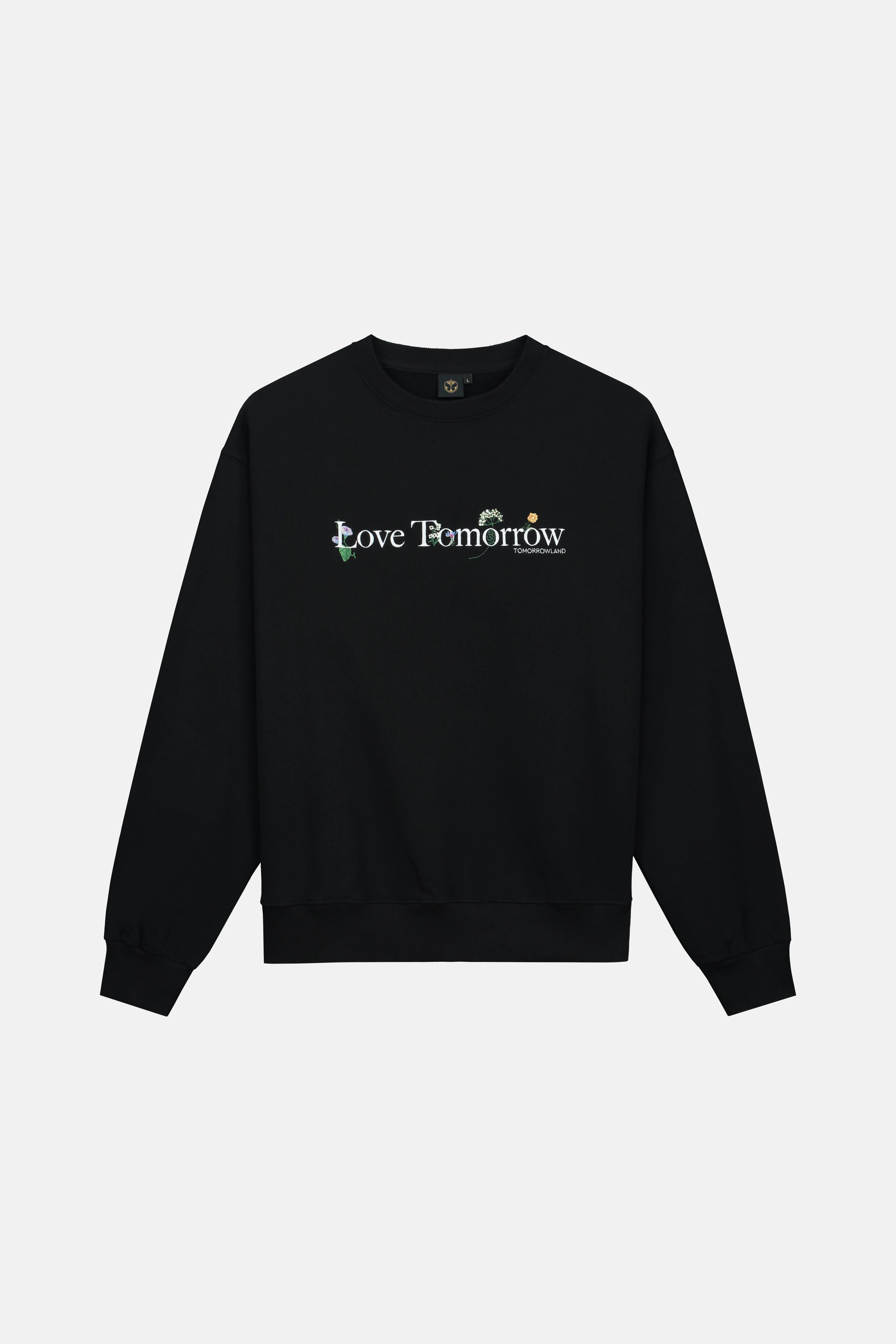 Breathable mesh panel FLORAL LOVE SWEATSHIRT