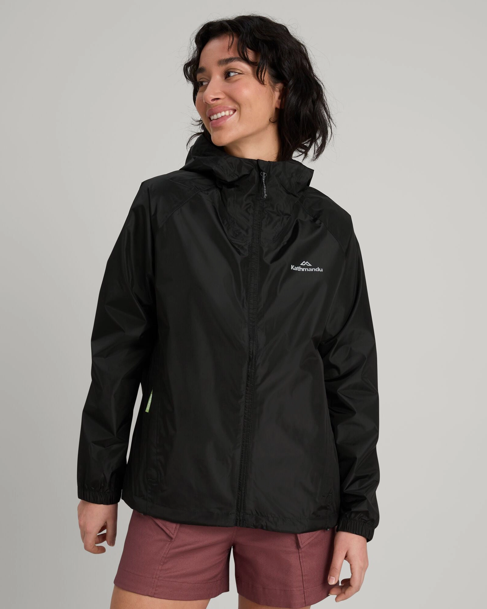Soft Cover TemperatureRegulating Tech Women's Pocket-it 2-layer Rain Jacket - Black