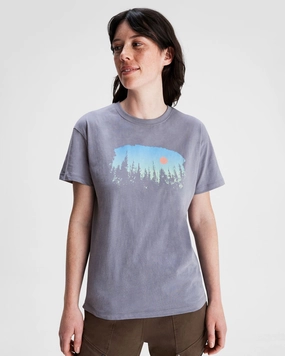 Women's Tree Line Organic Cotton T-shirt - Dark Haze Stretch Blouse