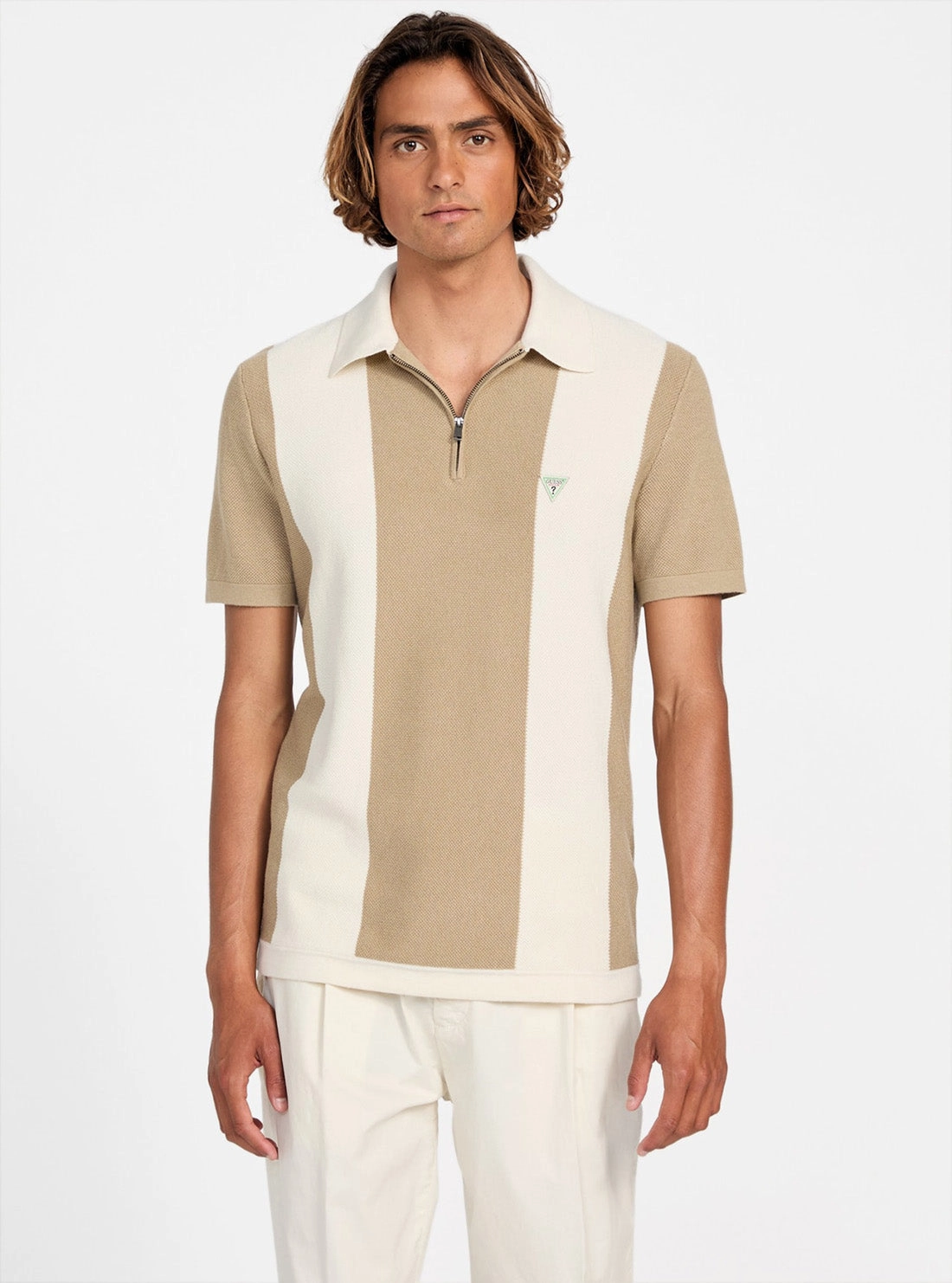 Party Ready Beige Humphrey Polo Sweater Shirt