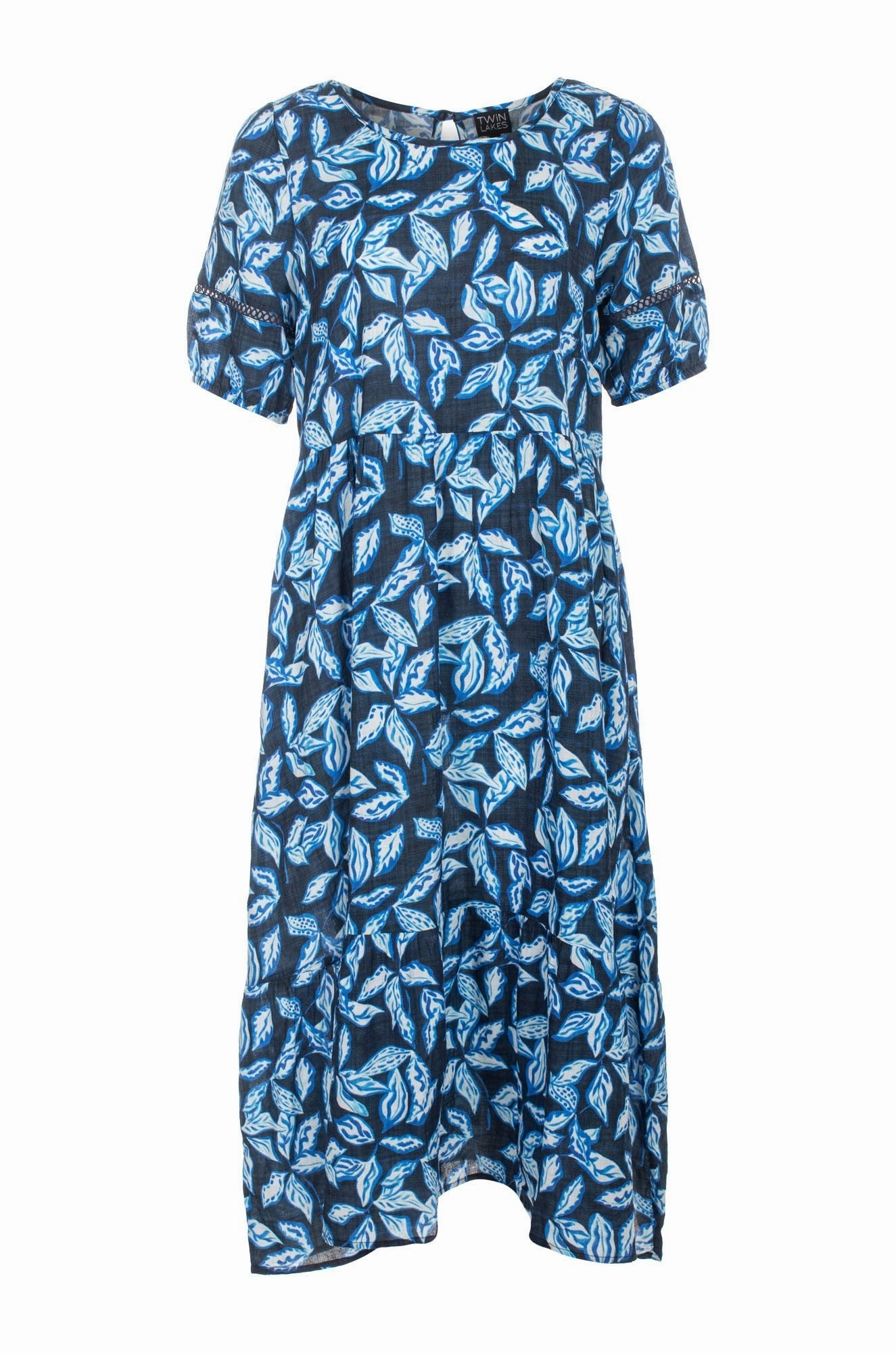 Dress | Navy Leaves | 6532C1 Modern Lines Calm Texture