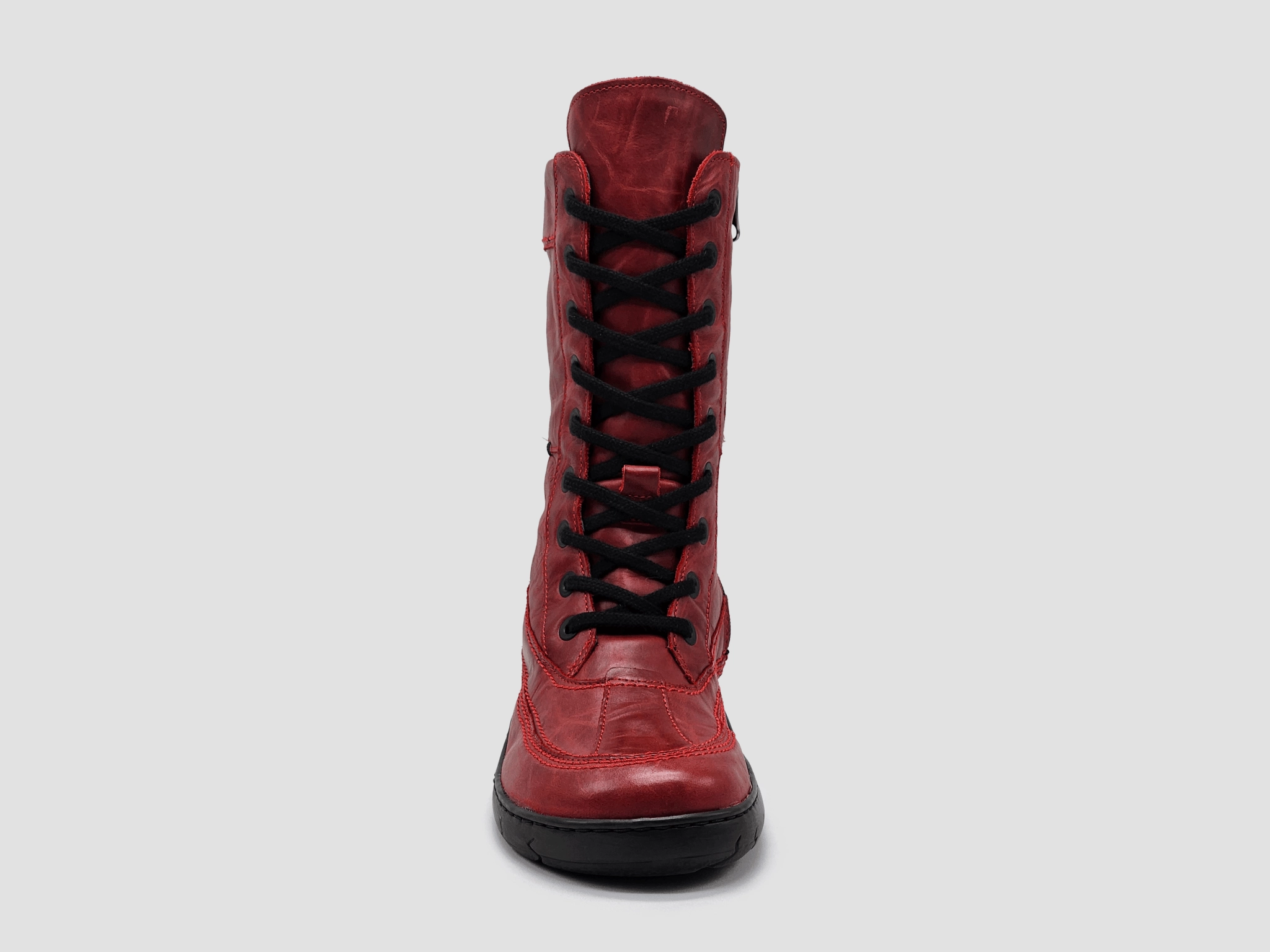 Women??s Original Tall Thick Wool-Lined Zip-Up Leather Boots - Red Patent Glow Seamless Comfort Cold Weather Commuter