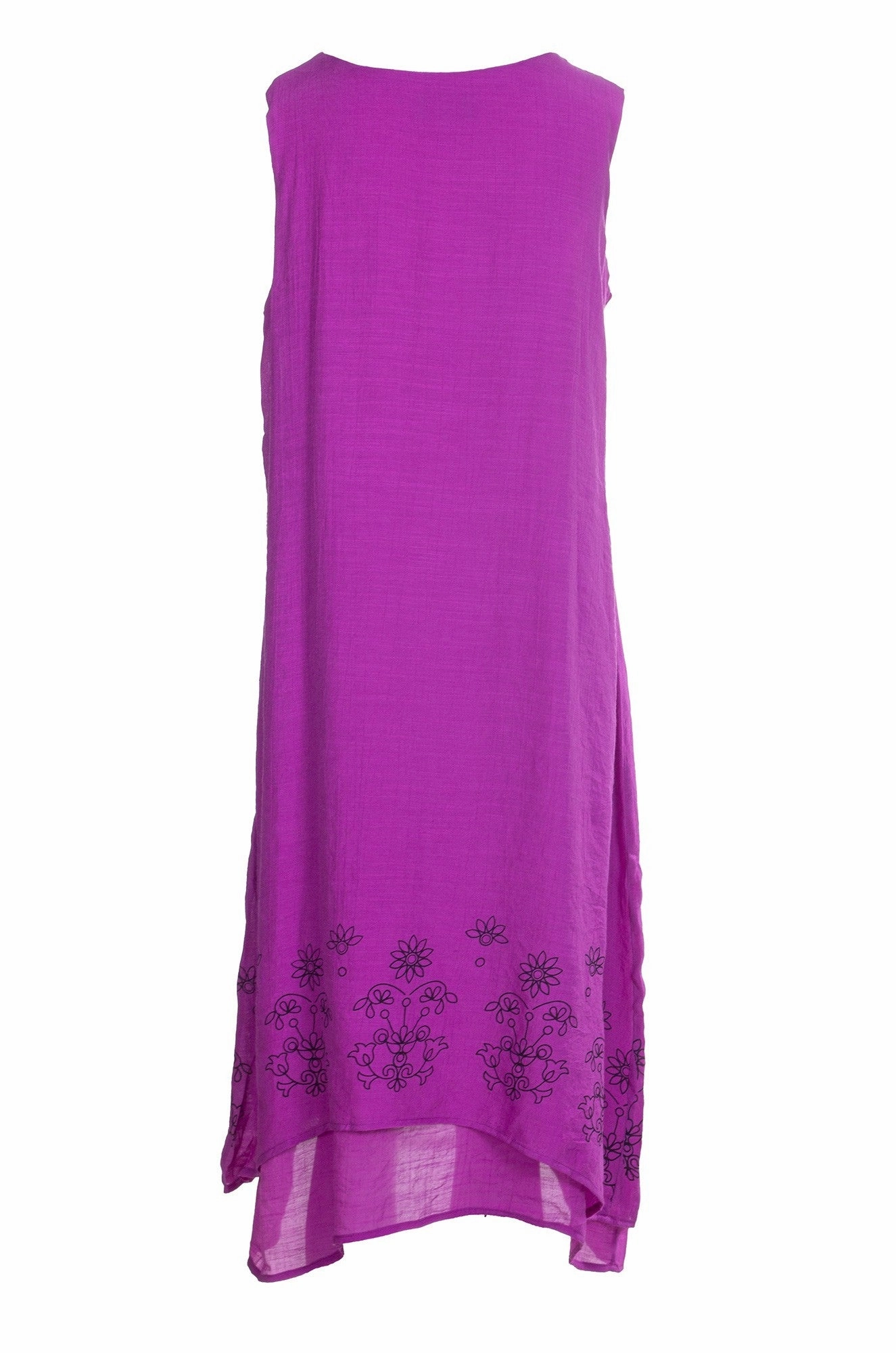 Double layer Soft Crosshatch Dress | MAGENTA | 8834A1 Daily Form Layered Fabric