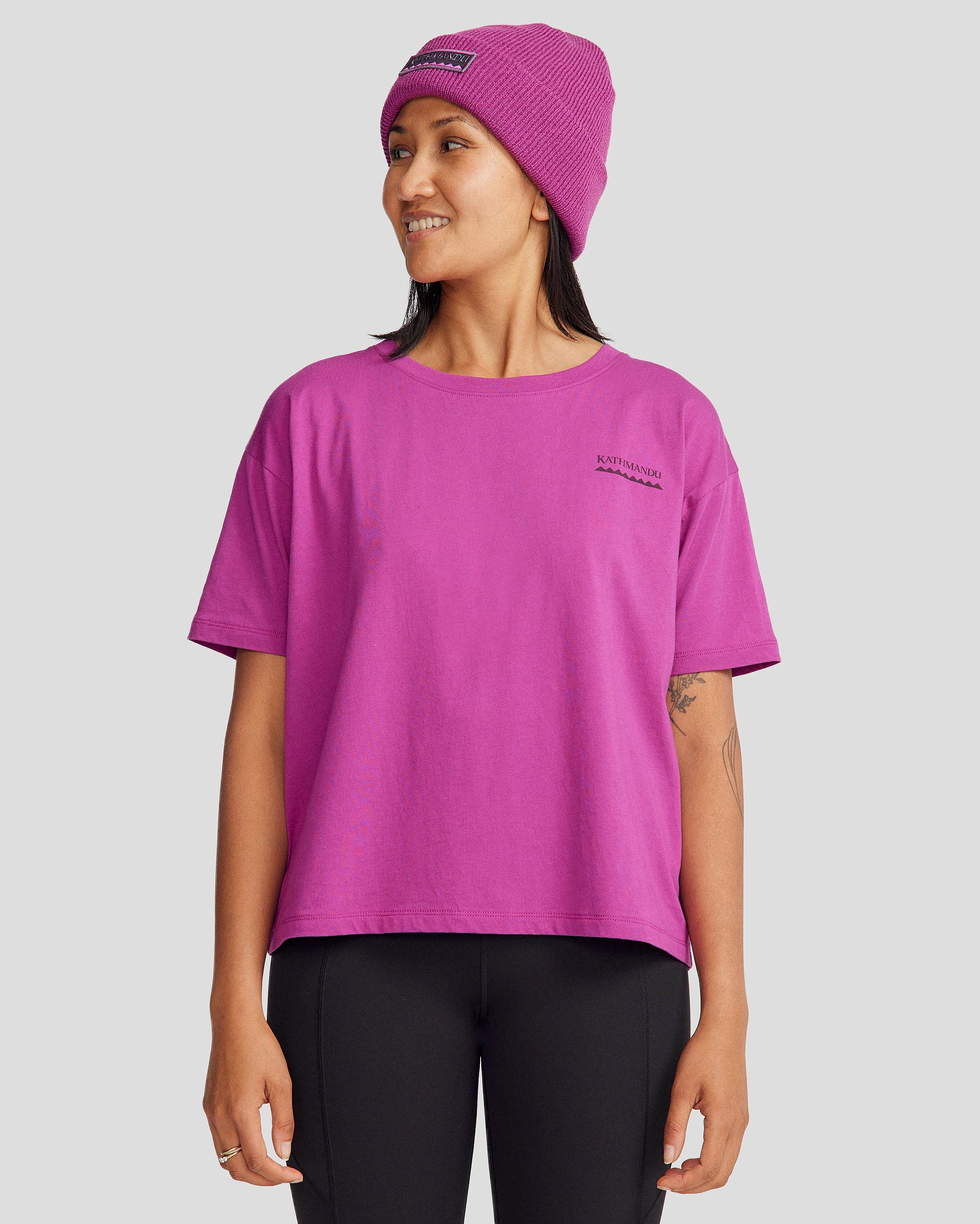Women's Boxy Heritage Organic Cotton T-shirt - Raz Foldable Cuff Design