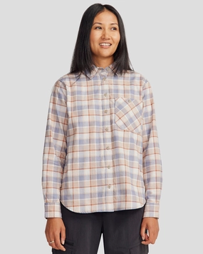 Women's Fyfe Flannel Shirt - Haze Plaid Vintage Style