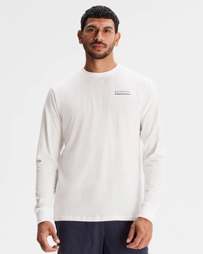 Men's Heritage Organic Cotton Long Sleeve T-shirt - White Ventilation Panel
