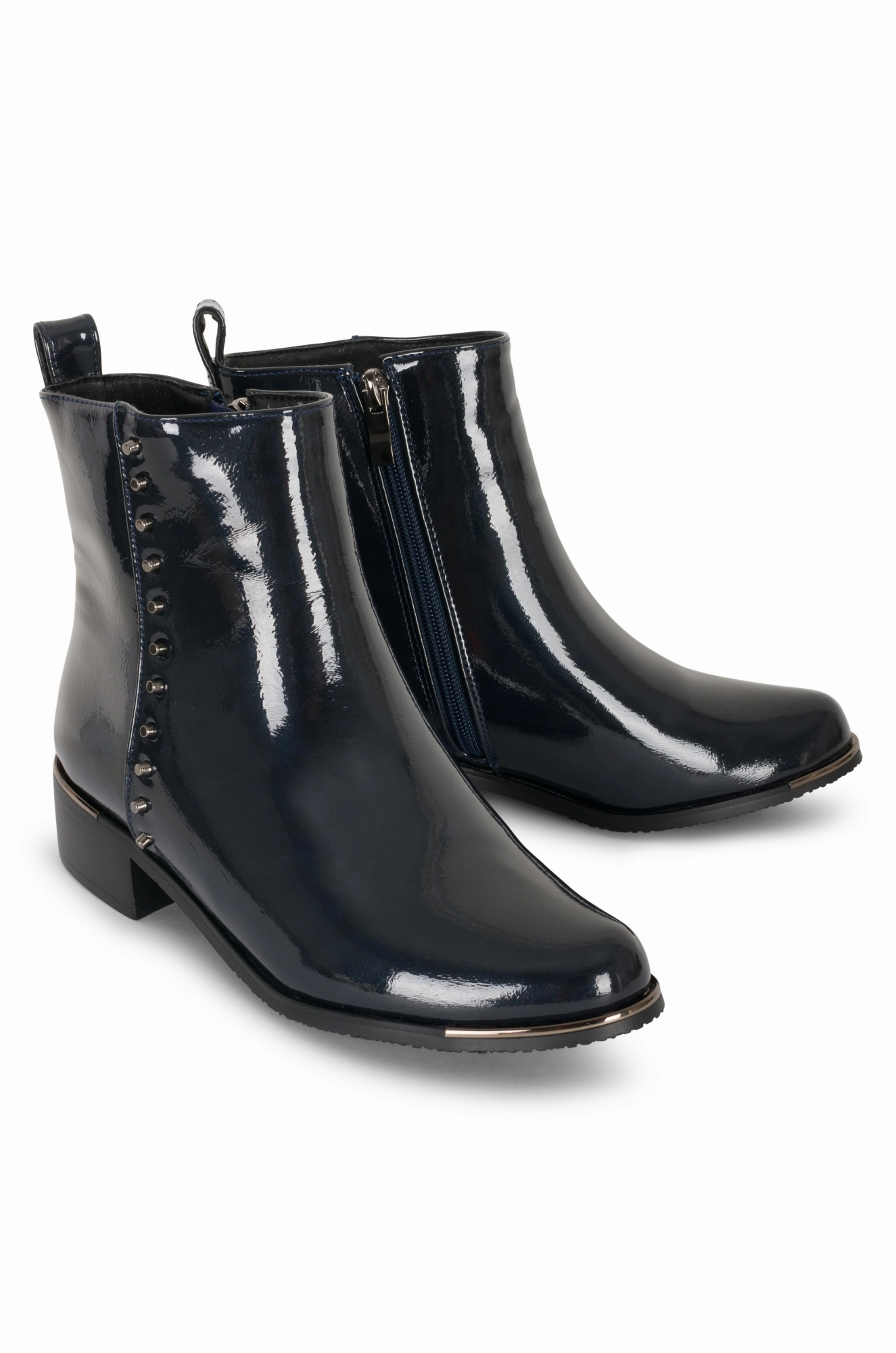 Faux Patent Leather Ankle Boot | NAVY | VIOLETTE ZZ Quick Drying Rough Trail Hiker