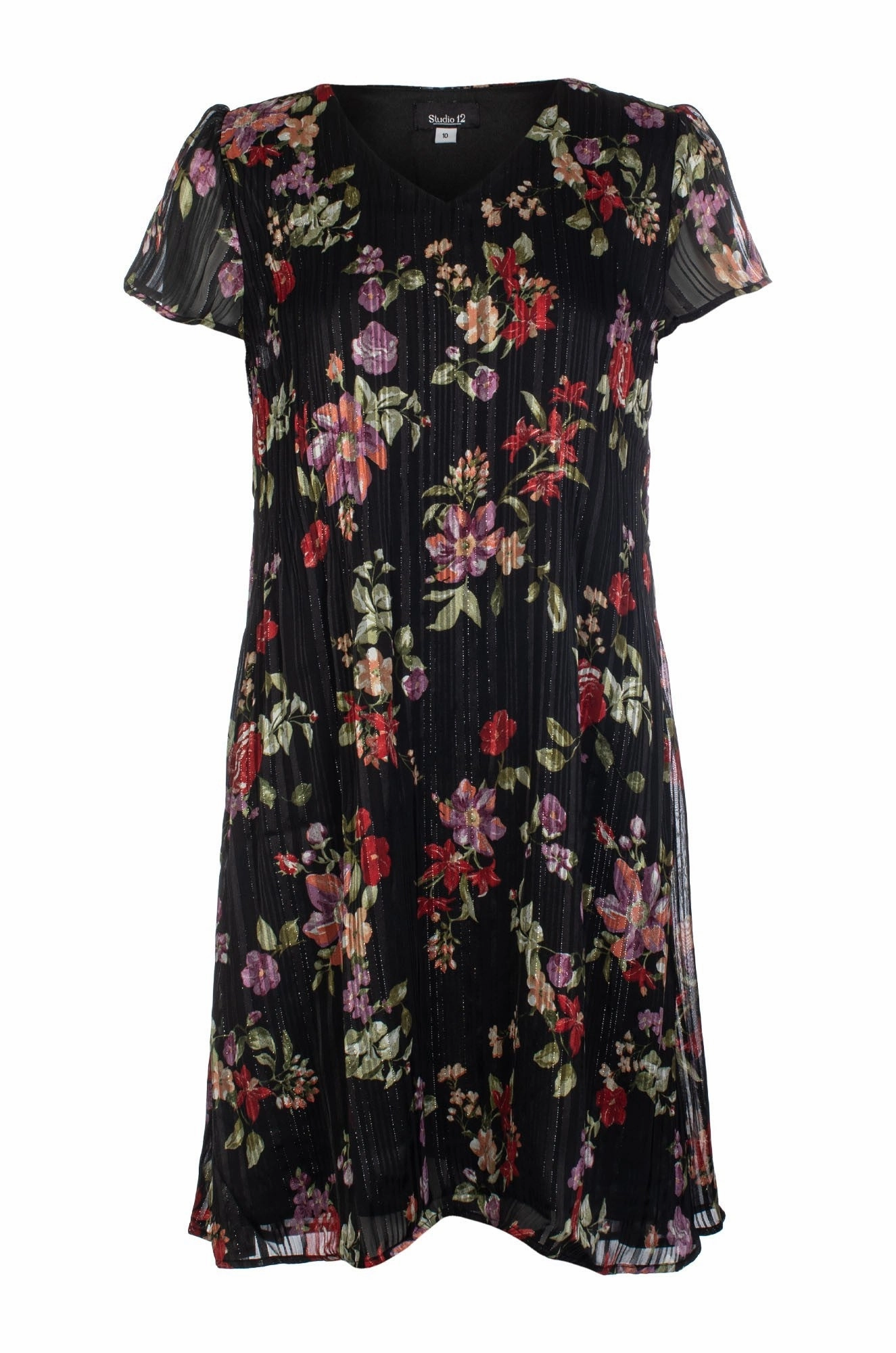 Dress | Black Lilac Bouquet | 8564C1 Floral Comfort
