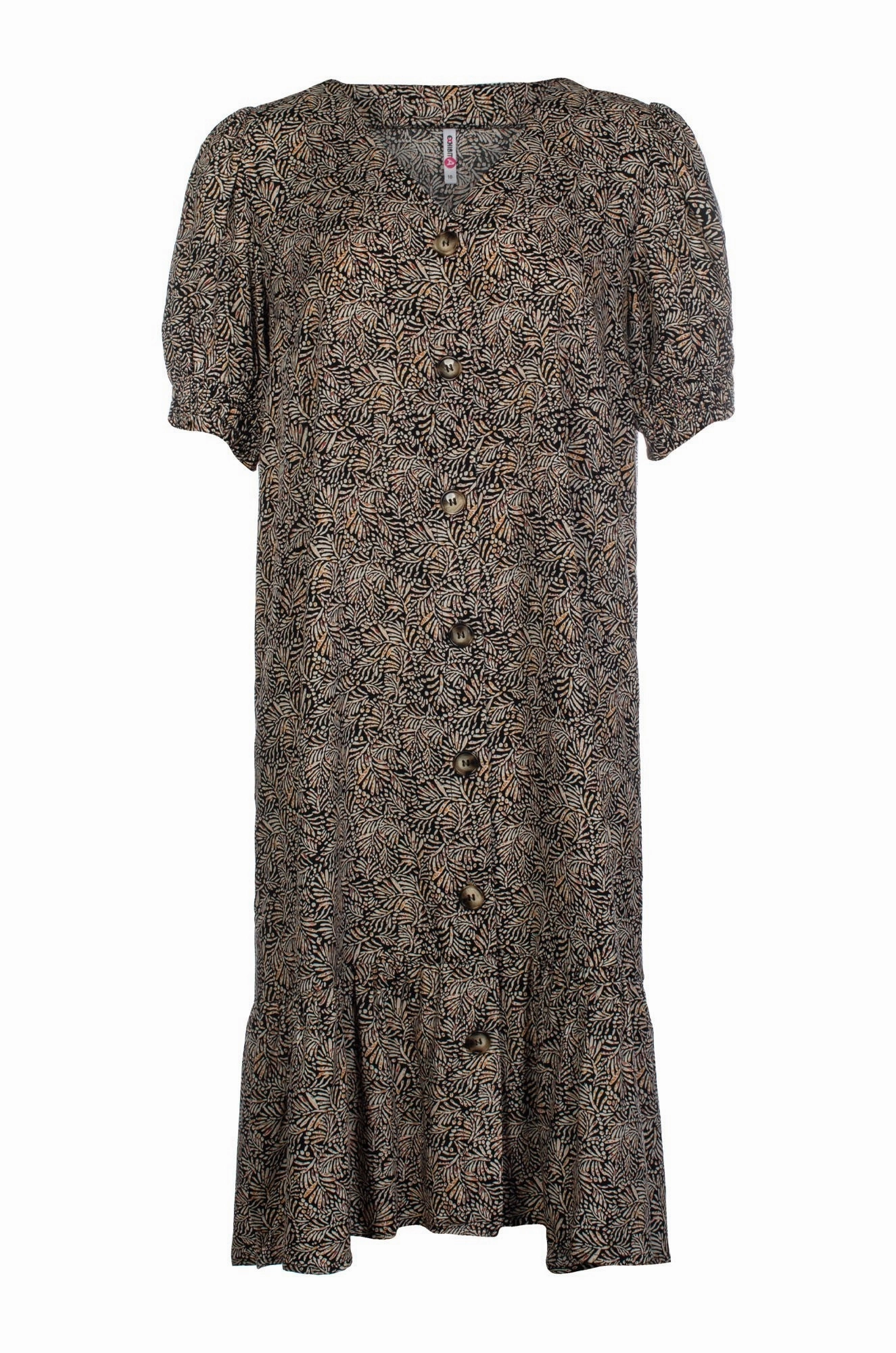 Trendy pick Dress | Black Taupe Sprig | 3344C1