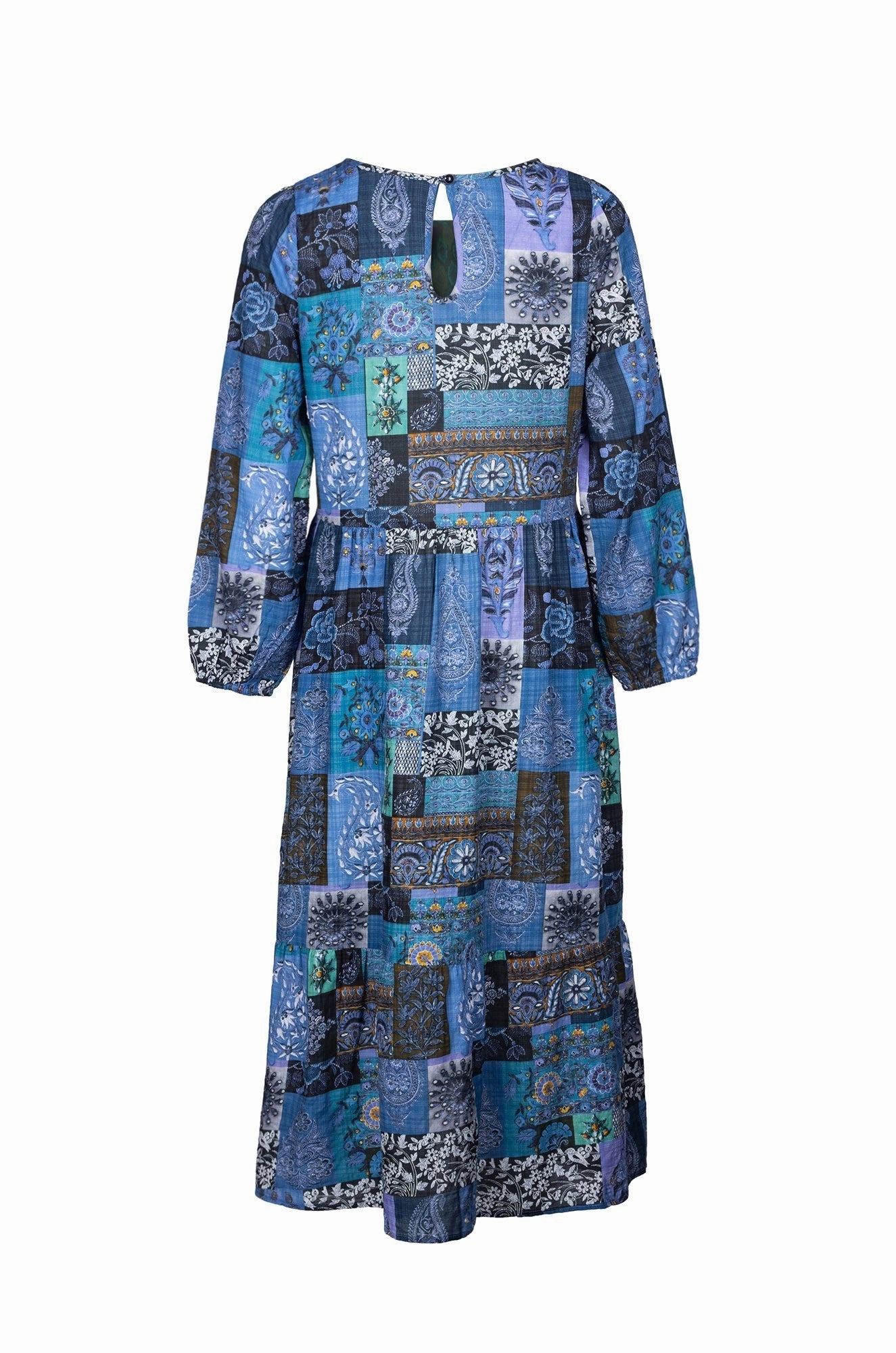 Sleeveless Dress | BLUE LILAC PATCHWORK | 6535B1