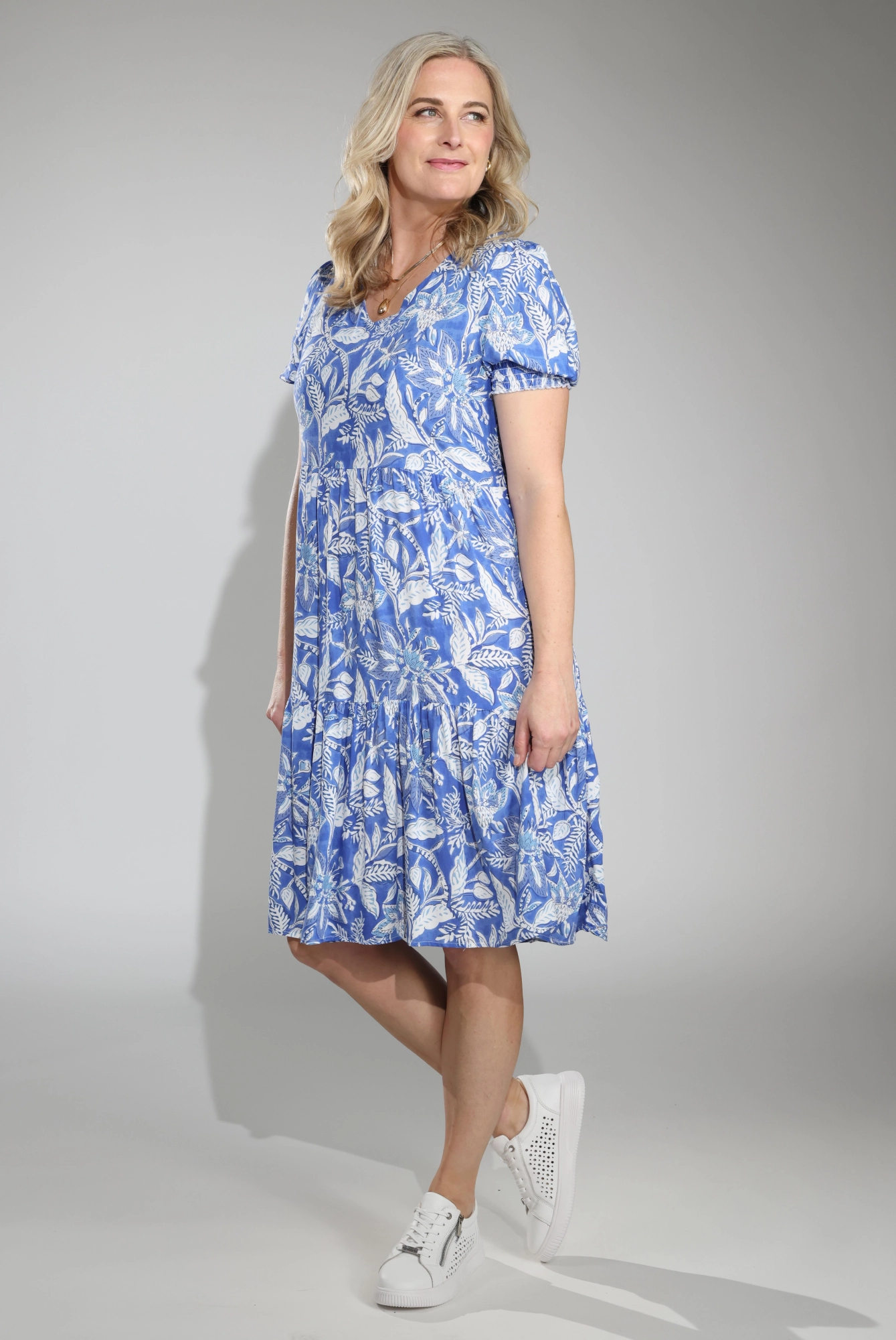 Relaxed Layers Dress | Delft Garden | 7336C1