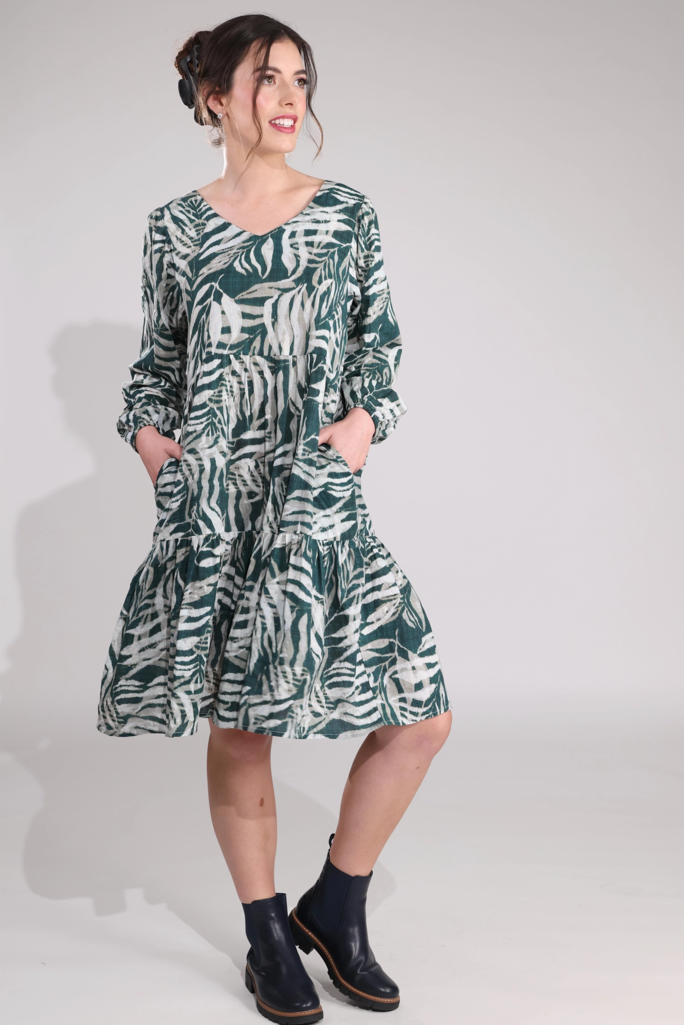 Minimal Touch Work Appropriate Dress | Forest Fern | 6536B1