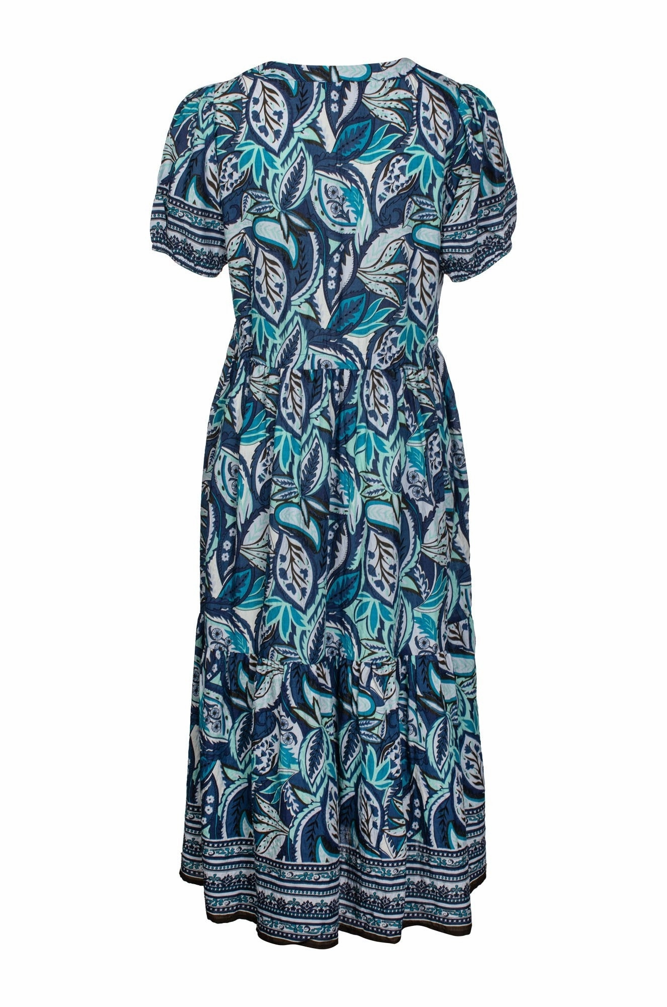 Dress | Indigo Mint Border | 6512C1 Modern and Feminine Fashionable Layer