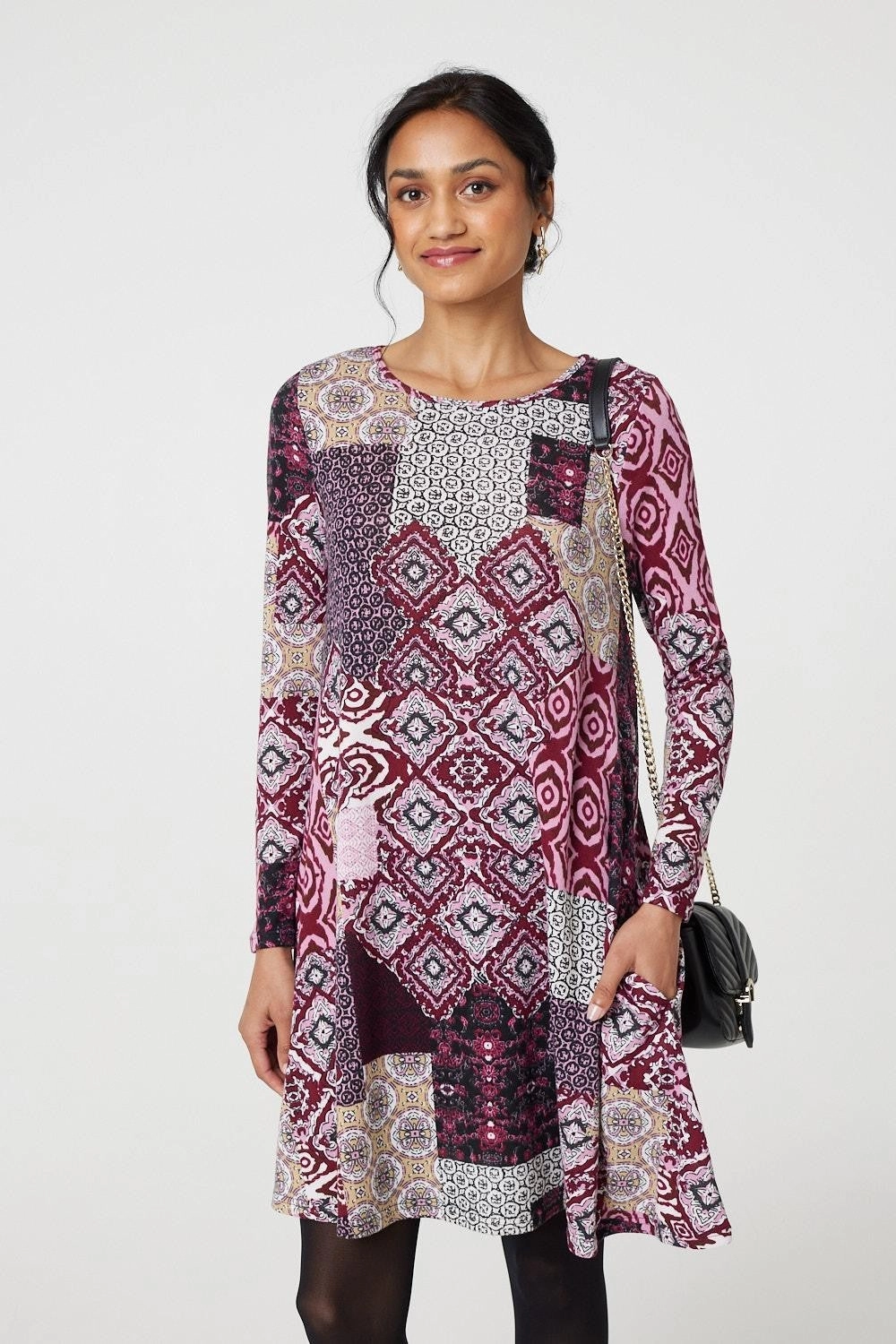 Maternity-Fit Countryside-Style Dress | MULTI PINK | 23BB1