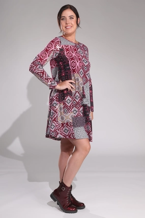 Satin-Finish Weekend Chic Dress | MULTI PINK | 23BB1