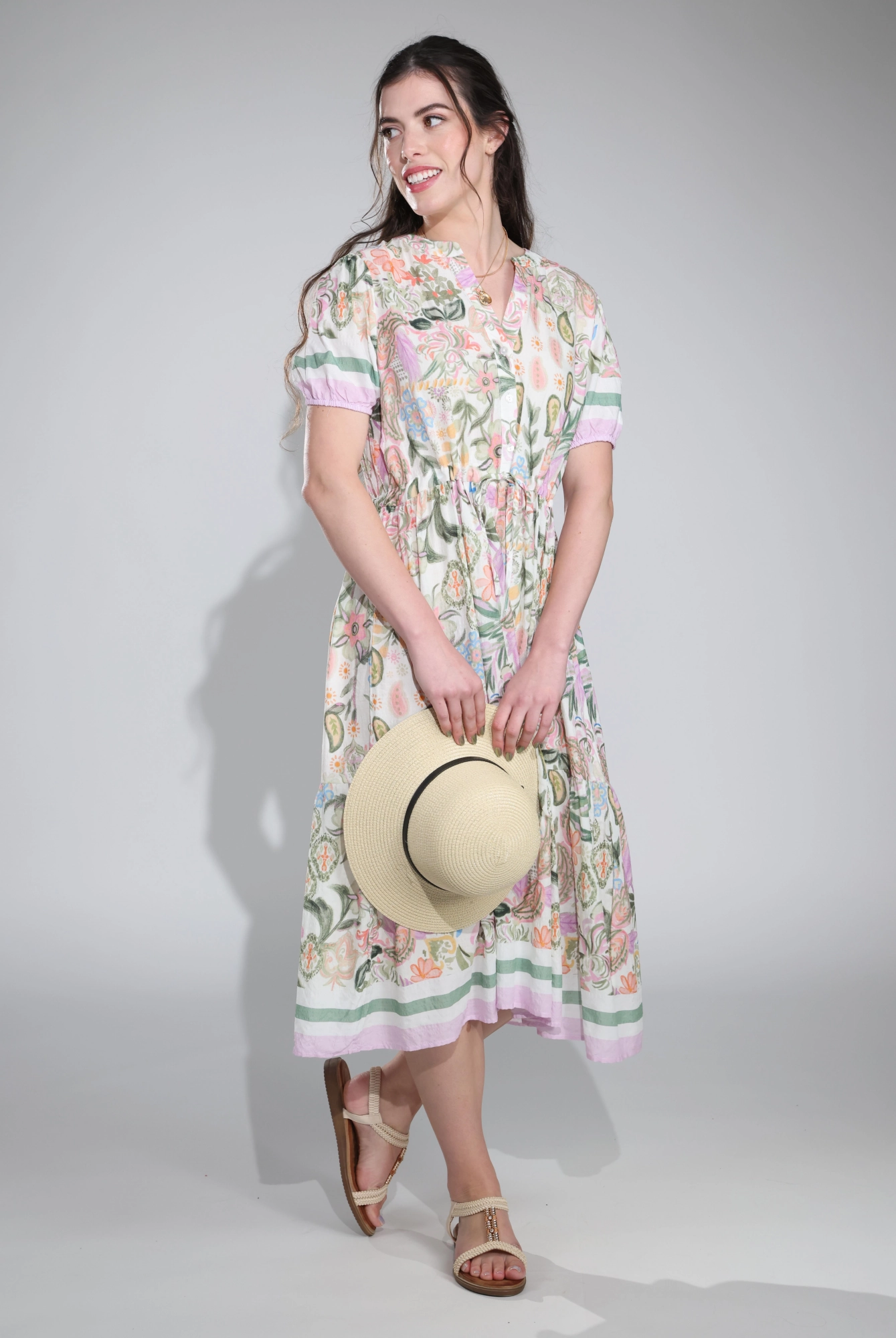 Dress | Olive Lilac Border | 6512C1 Lounge Vibe