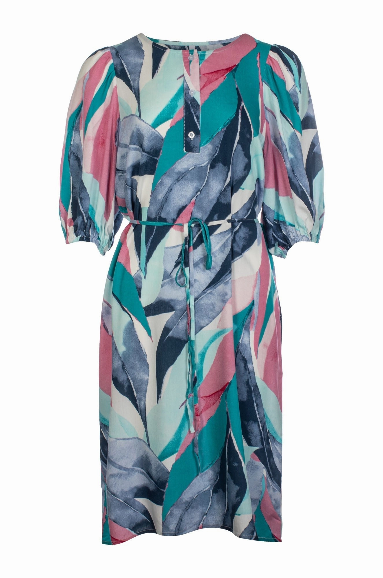 Dress | Pink Blue Leaves | 3325C1 Noble Glow Layer Base