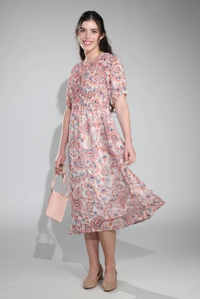 Dress | Soft Coral Paisley | 8563C1 Polished Layer