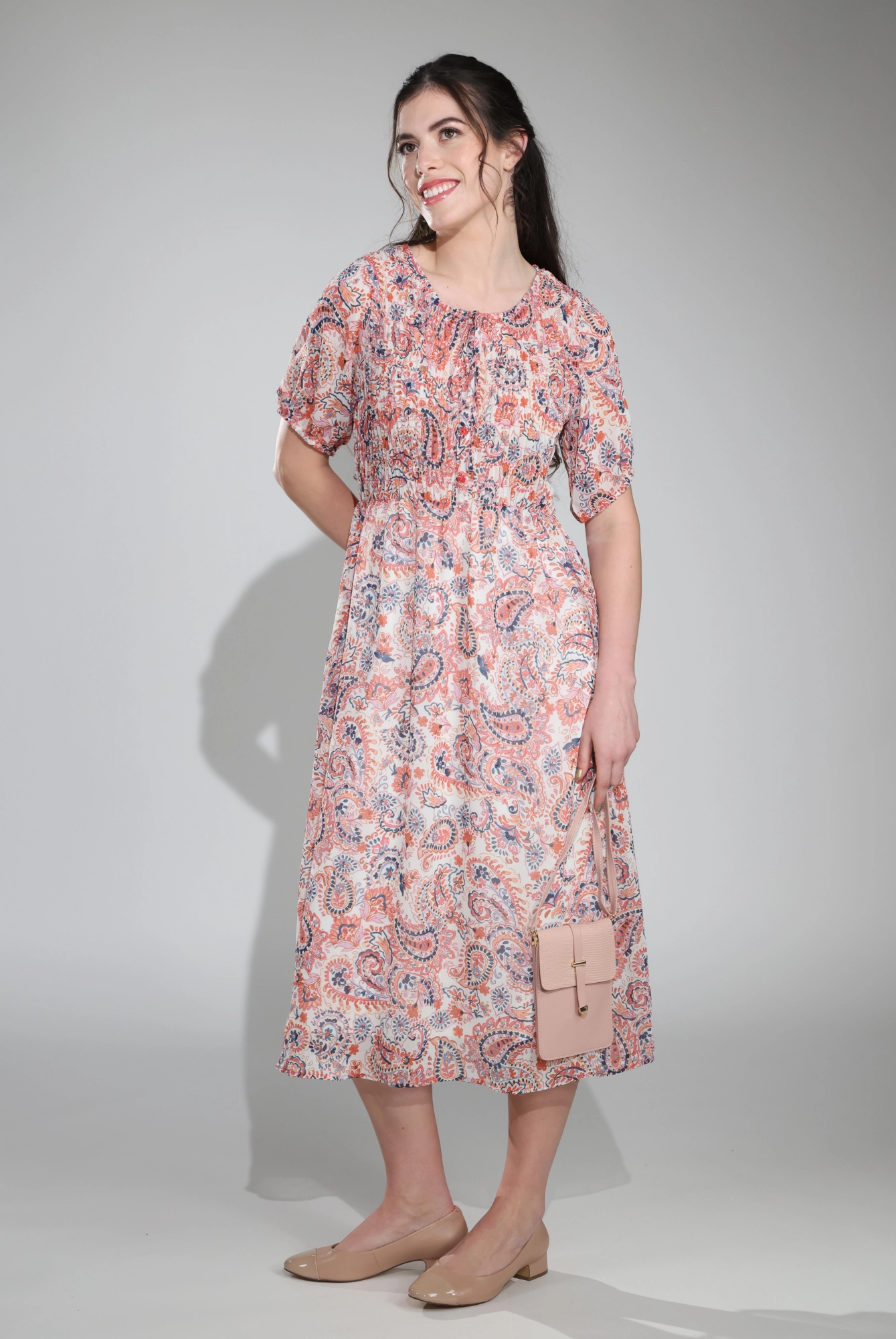 Dress | Soft Coral Paisley | 8563C1 Date night