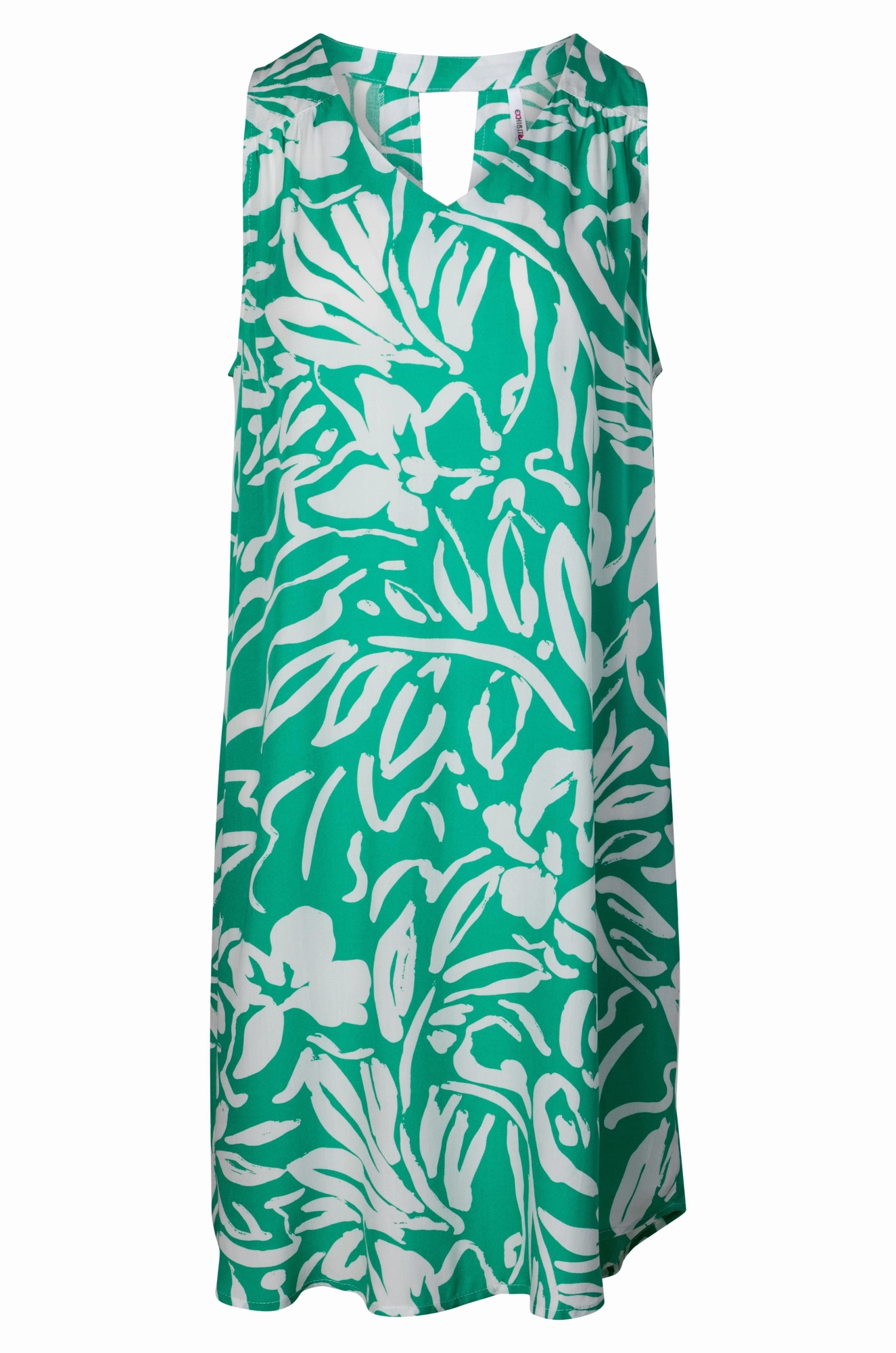 V neck Dress with keyhole back | Jade Ivory Leaf | 3351A1 Lounge Outfit Smooth Fit