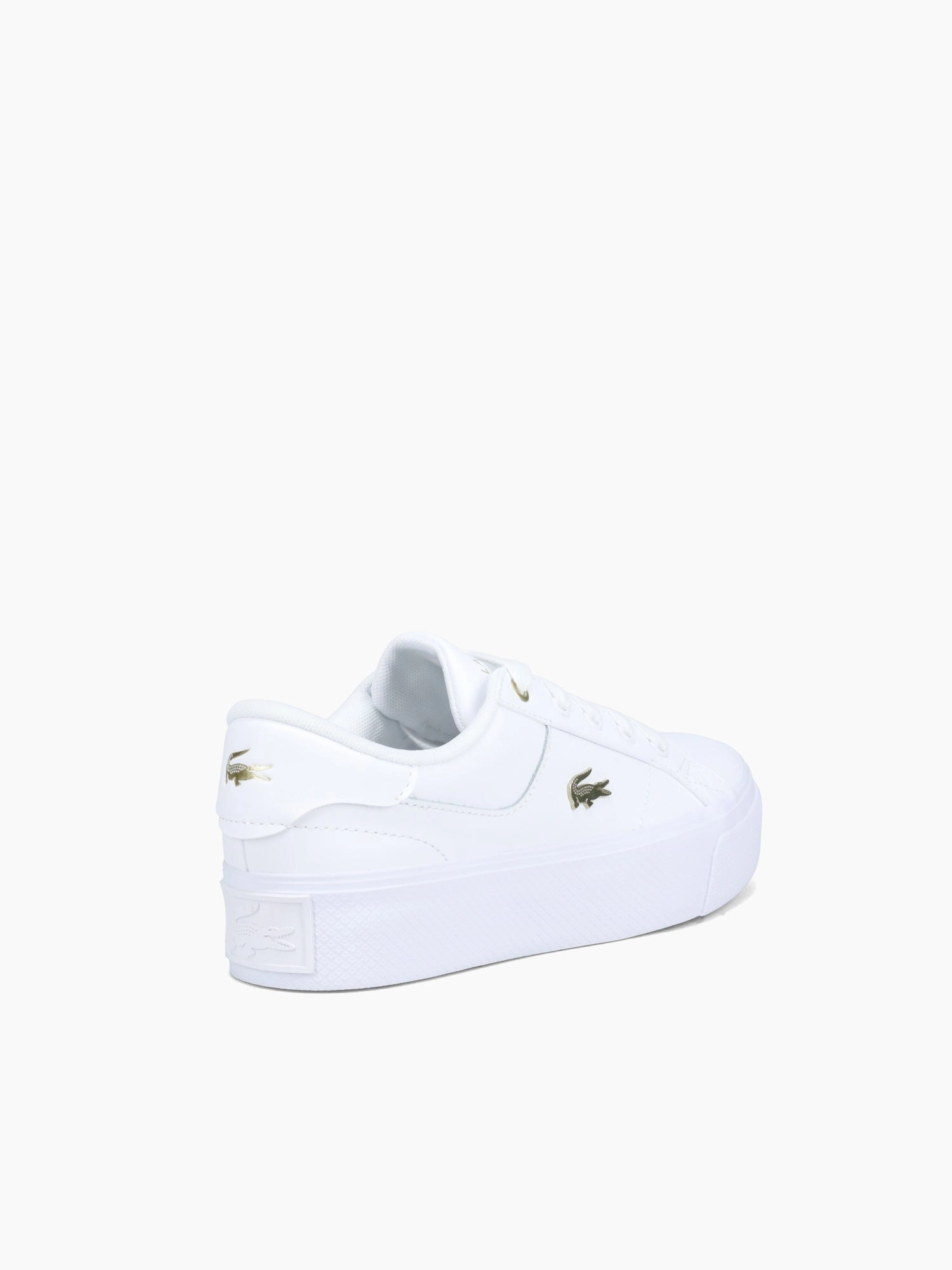 Ziane Platform Wht Gold leather Mid Foot Lockdown Sporty Edge