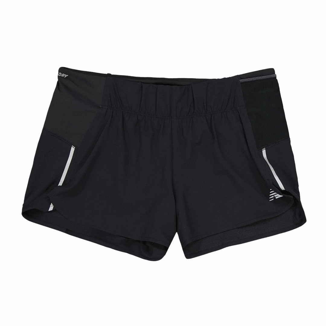 DoubleLayeredKnees Modern Design New Balance - Women's Impact Run 3" Shorts (WS21267 BK)