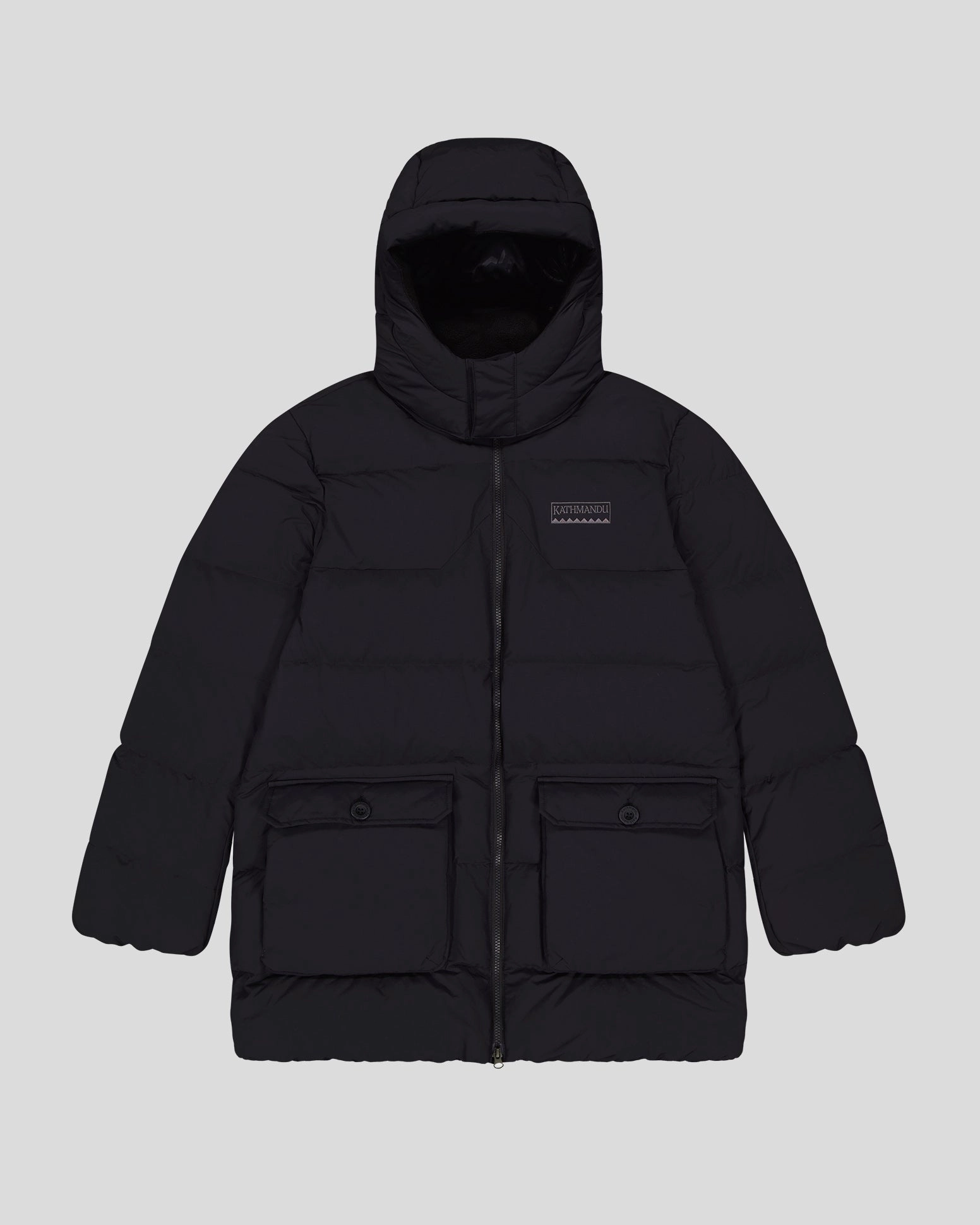 Men's Epiq Down Heritage Parka Jacket - Black Stingray Stand Collar Ultraviolet Protection Factor