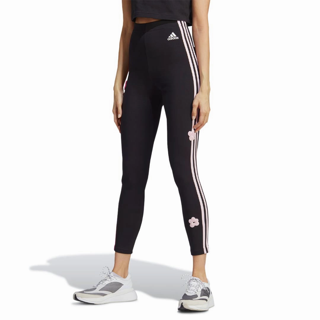 Stretch Support Fit adidas - Women's Chenille Flower Patches 3-Stripes Leggings (IC0004)