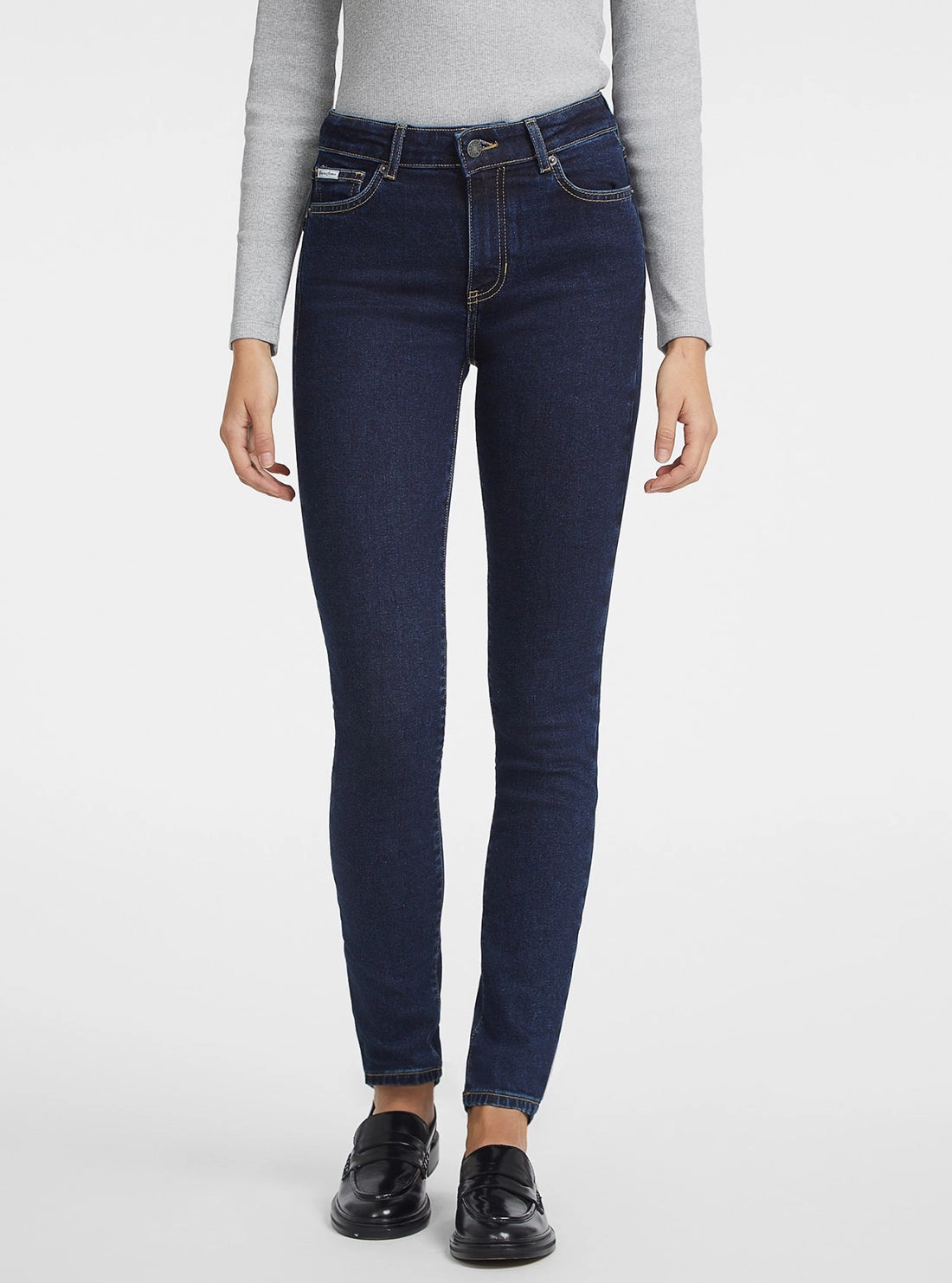 Blended Style Guess Jeans Eco G05 High-Rise Skinny Jeans in Dark Wash