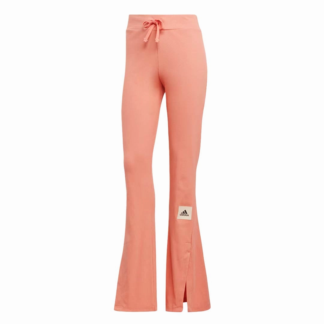 adidas - Women's Lounge Ribbed Flared-Leg Pant (IJ8452) Lightweight Construction