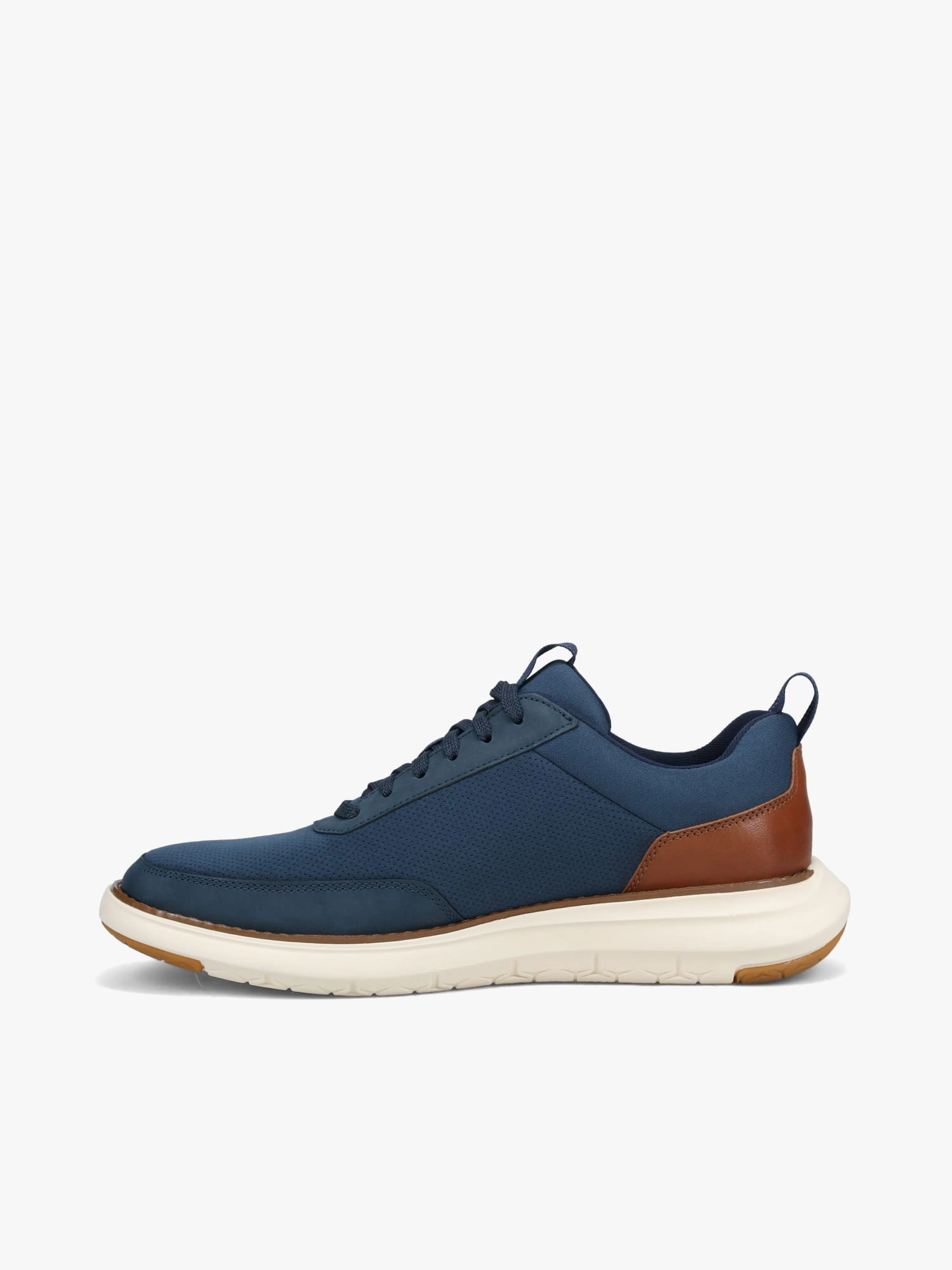 Grand Remix Sneaker Navy Tan leather Walking Friendly Soft Arch