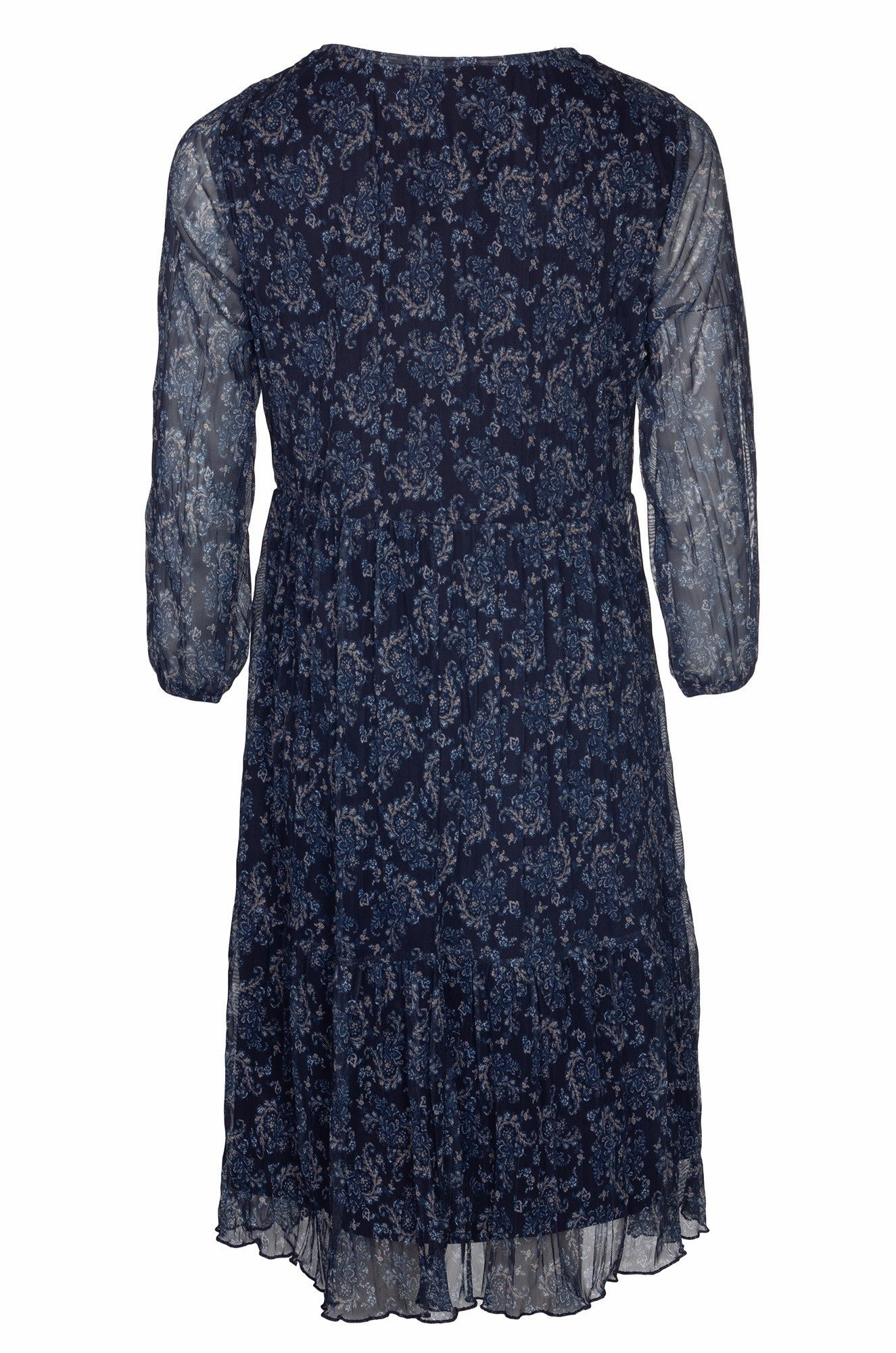 Comfortable Design Wear Crushed Mesh Dress | NAVY PAISLEY | 4512B1
