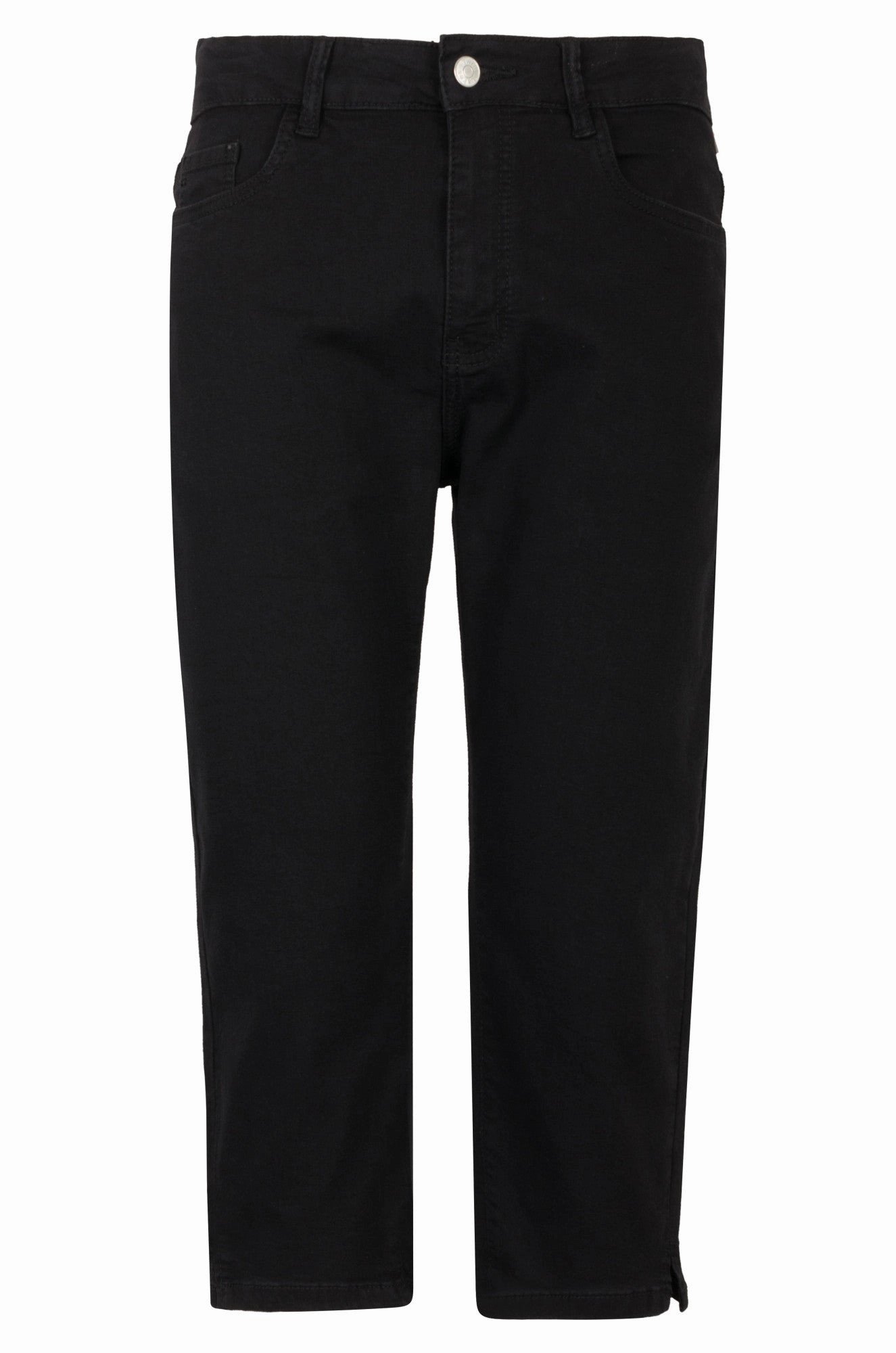 Road Trip Casual Friday Home Comfort Stylish Fit Twin Lakes Denim Mid Calf Jeans | Black | 6504A1