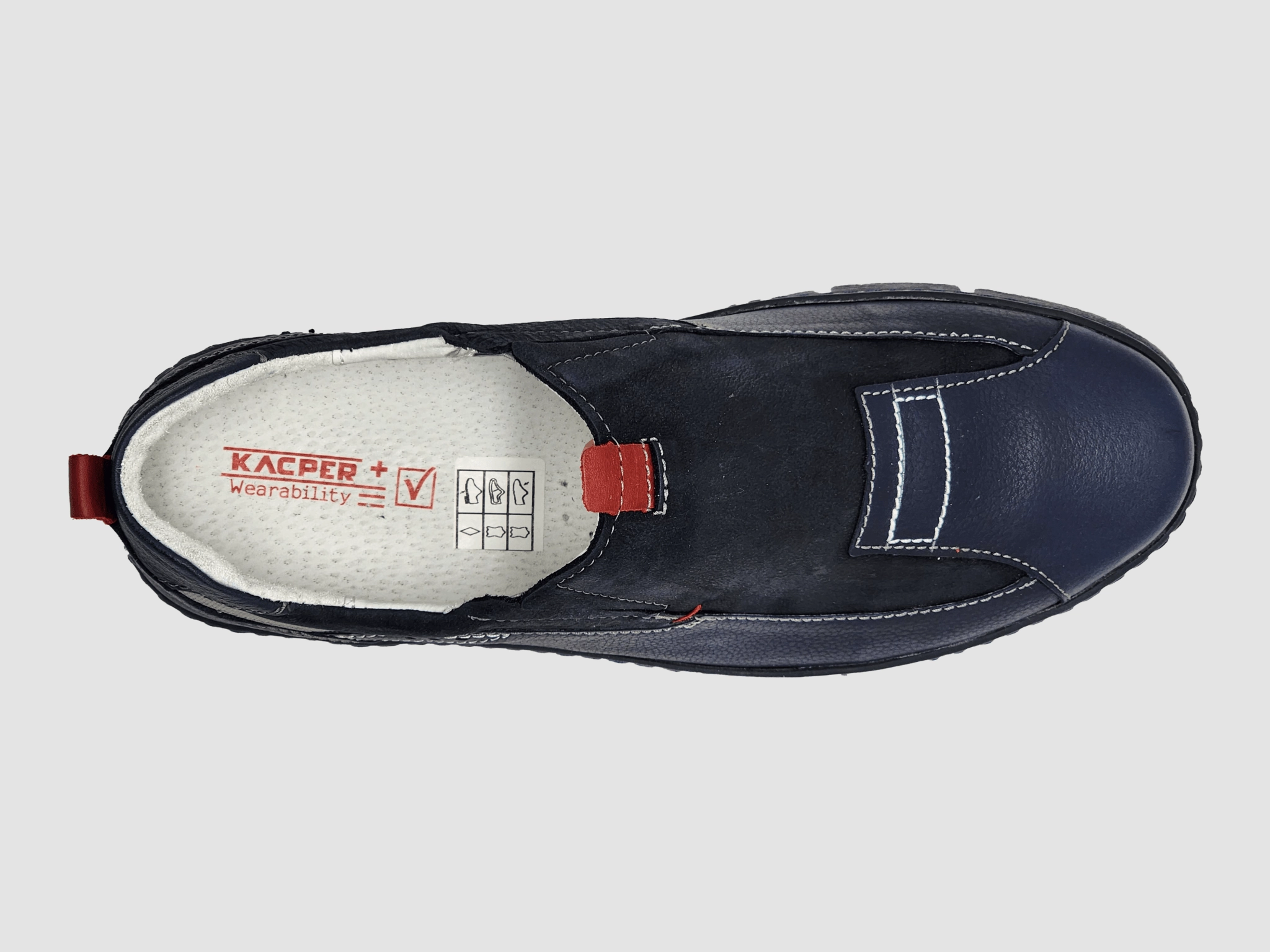 Men's Everyday Slip-On Leather Shoes - Navy Light Reflection Minimal Weight