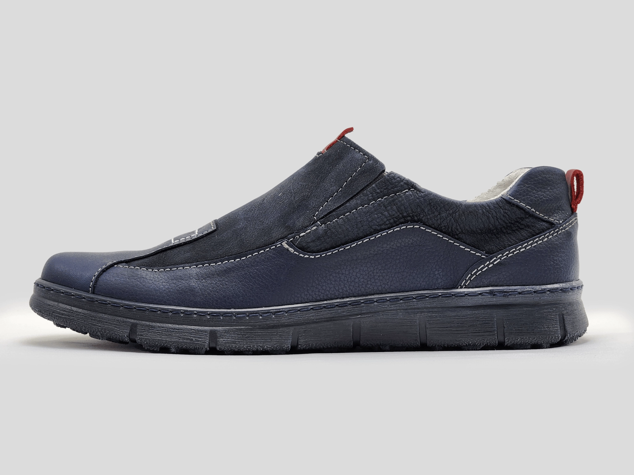 Men's Everyday Slip-On Leather Shoes - Navy Meet Walk